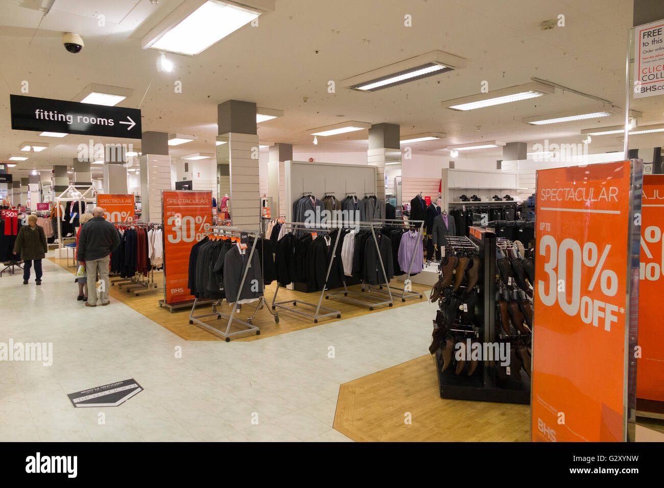 Inside / interior of a BHS / British Home Stores UK store / shop. Lincoln, Lincolnshire Stock