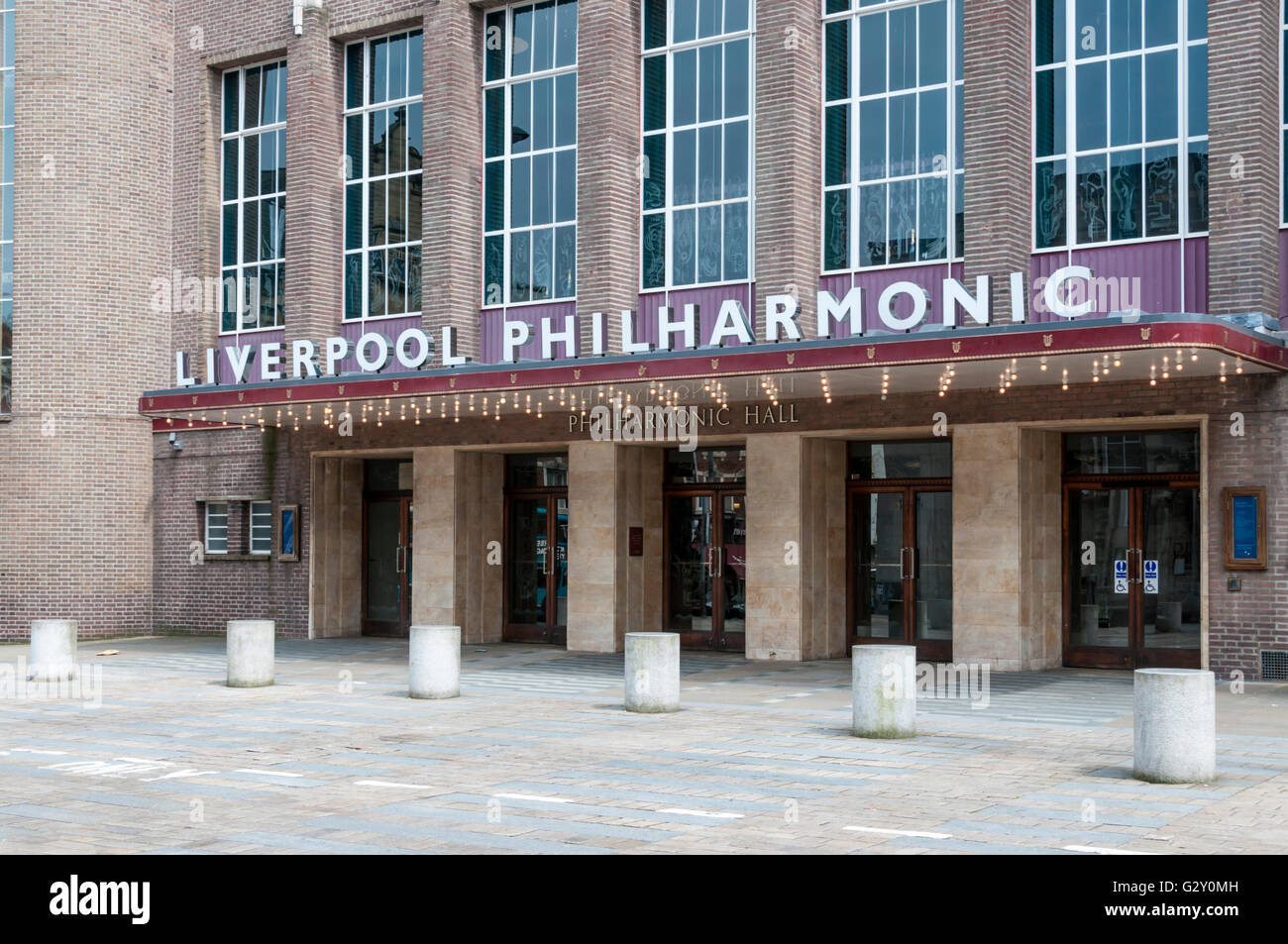 The Philharmonic Hall, home of the Liverpool Philharmonic. Stock Photo