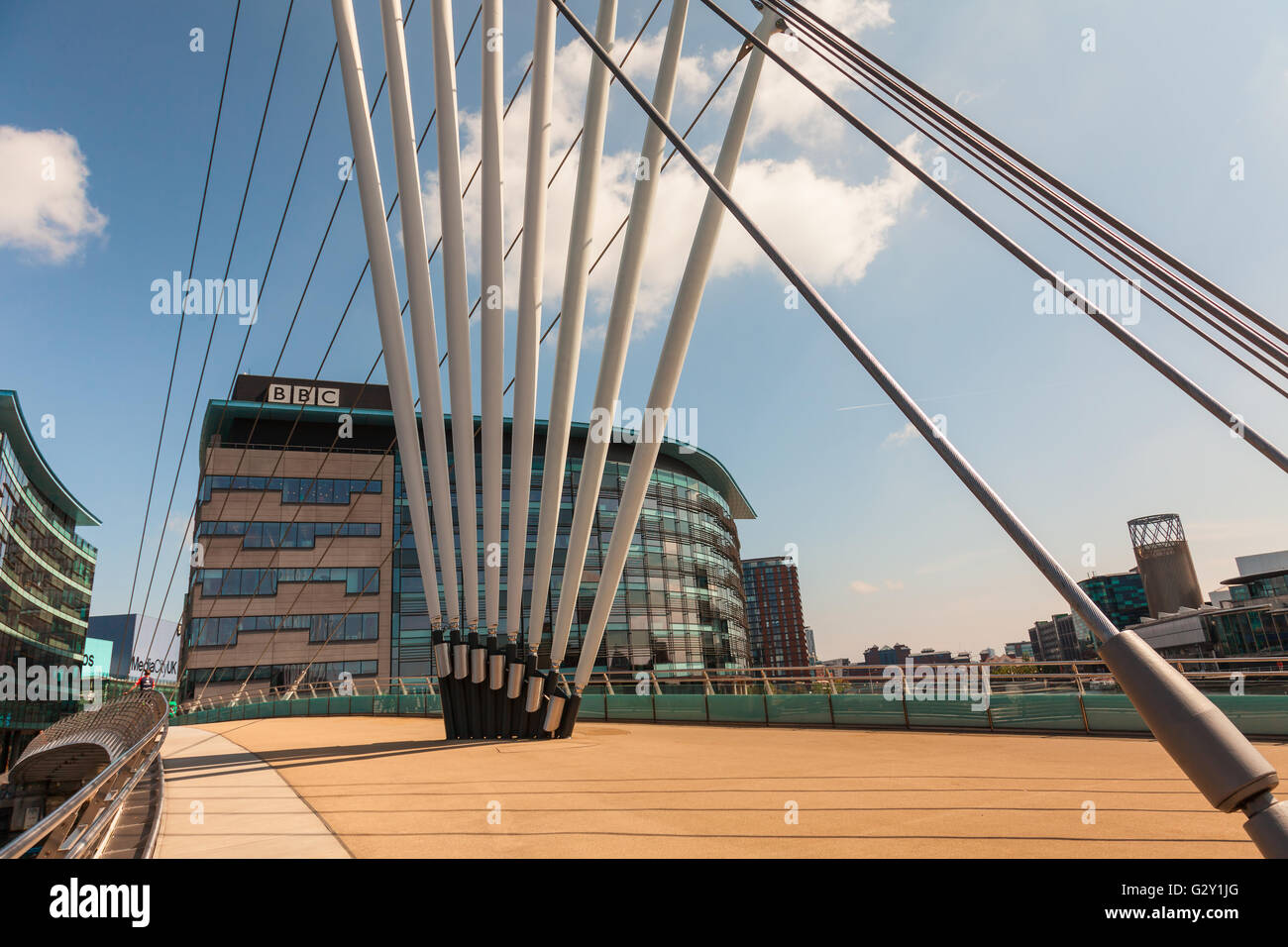 The Media City Footbridge is a swingmechanism asymmetric cablestayed