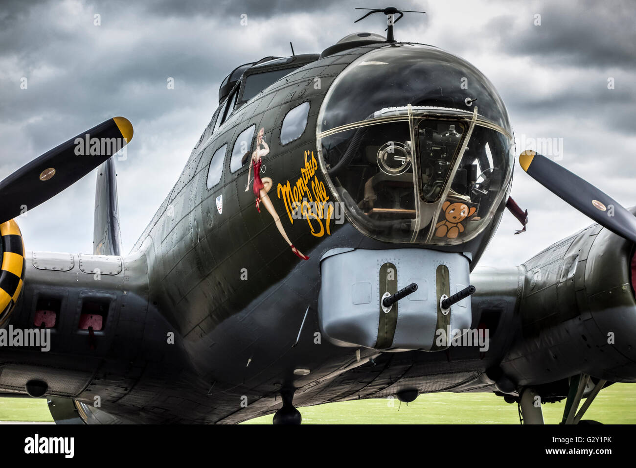 Memphis Belle Boeing B17F Flying Fortress at Duxford Air Base Stock Photo Alamy