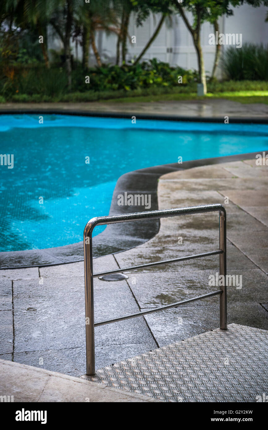 Instituto Moreira Salles, Swimming pool in the garden, Rio de Janeiro, Brazil Stock Photo