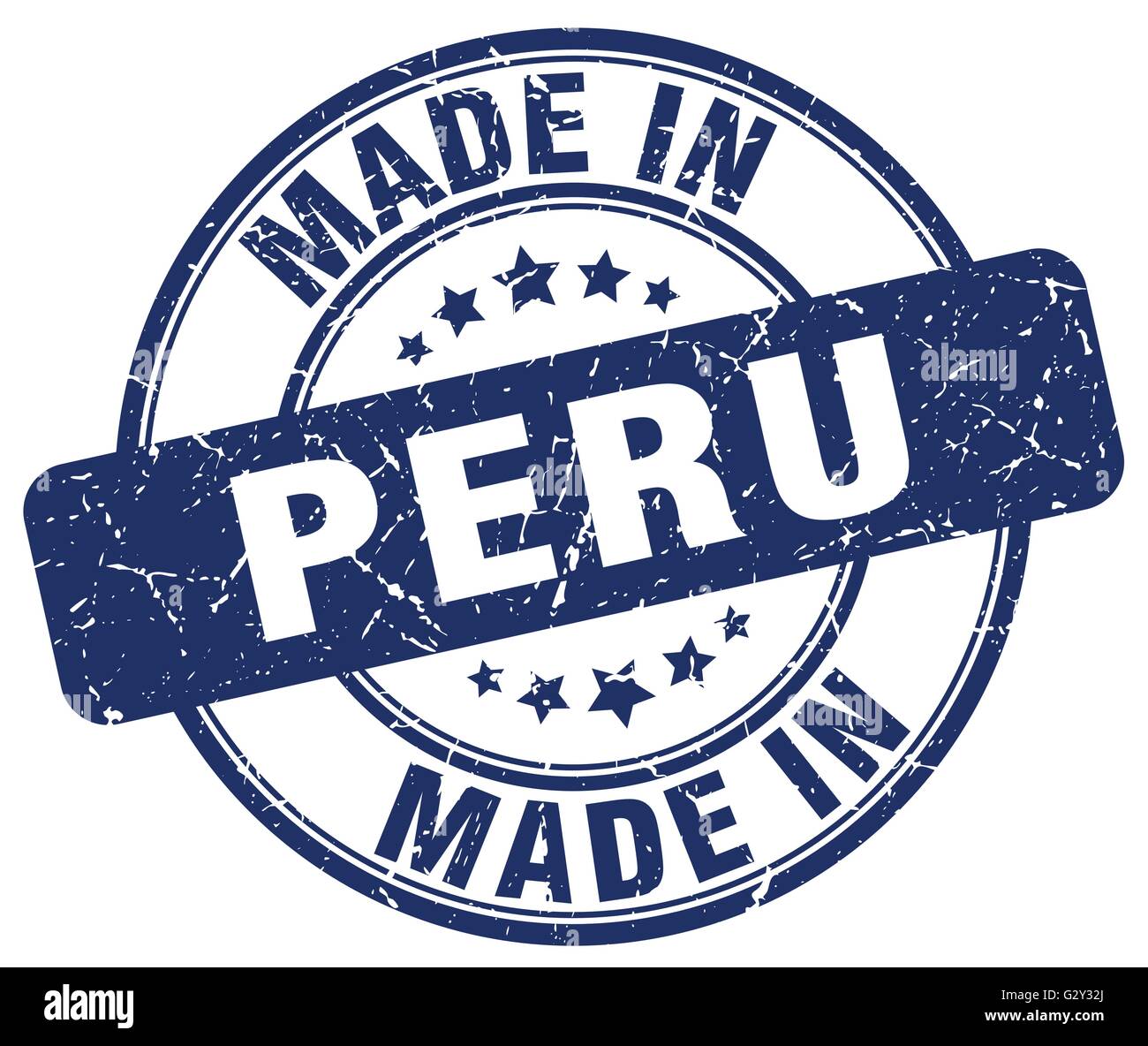 made in Peru blue grunge round stamp Stock Vector Image & Art - Alamy