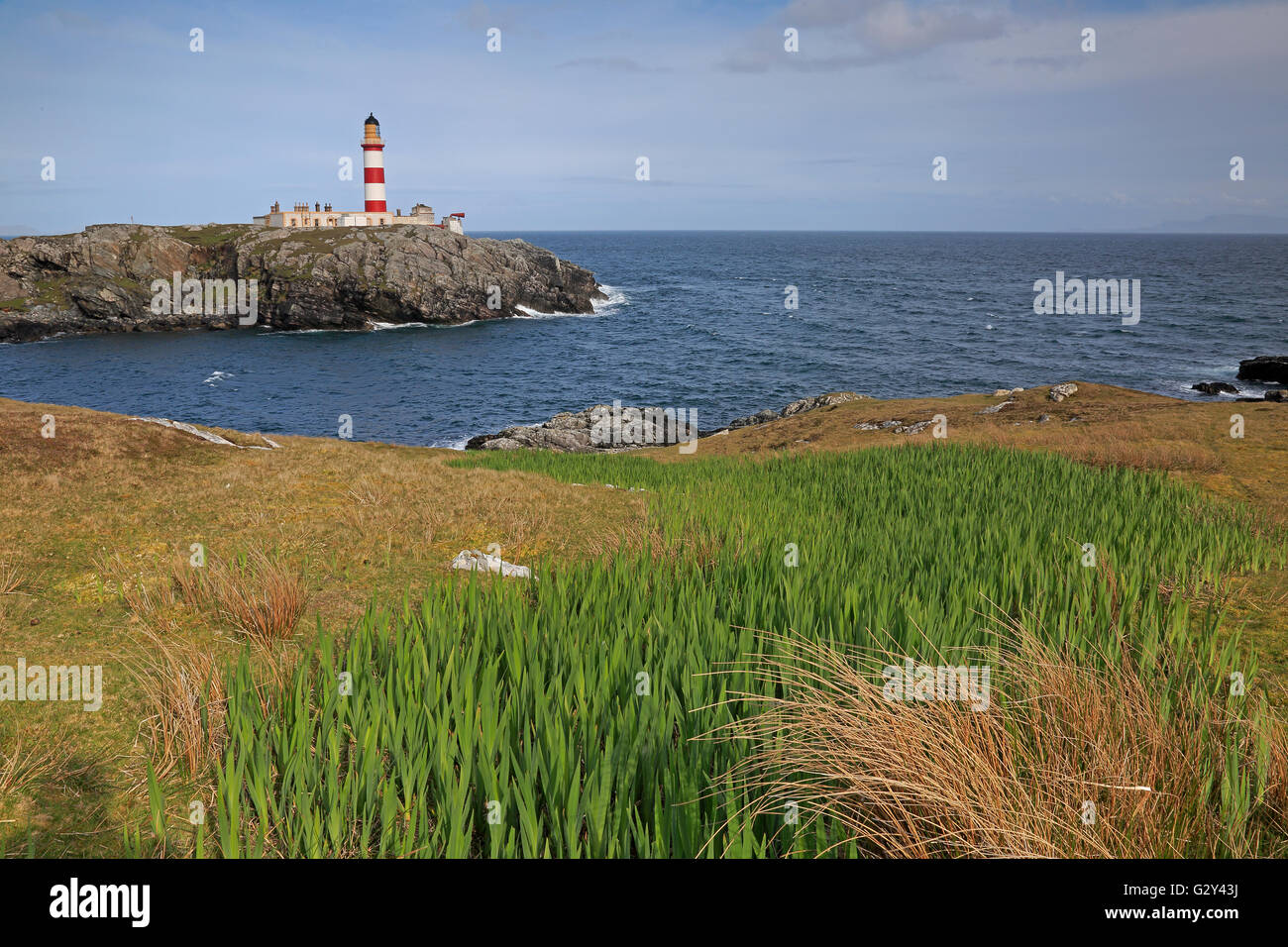 Eilean Glas Lighthouse on the Isle of Scalpay Outer Hebrides Stock Photo