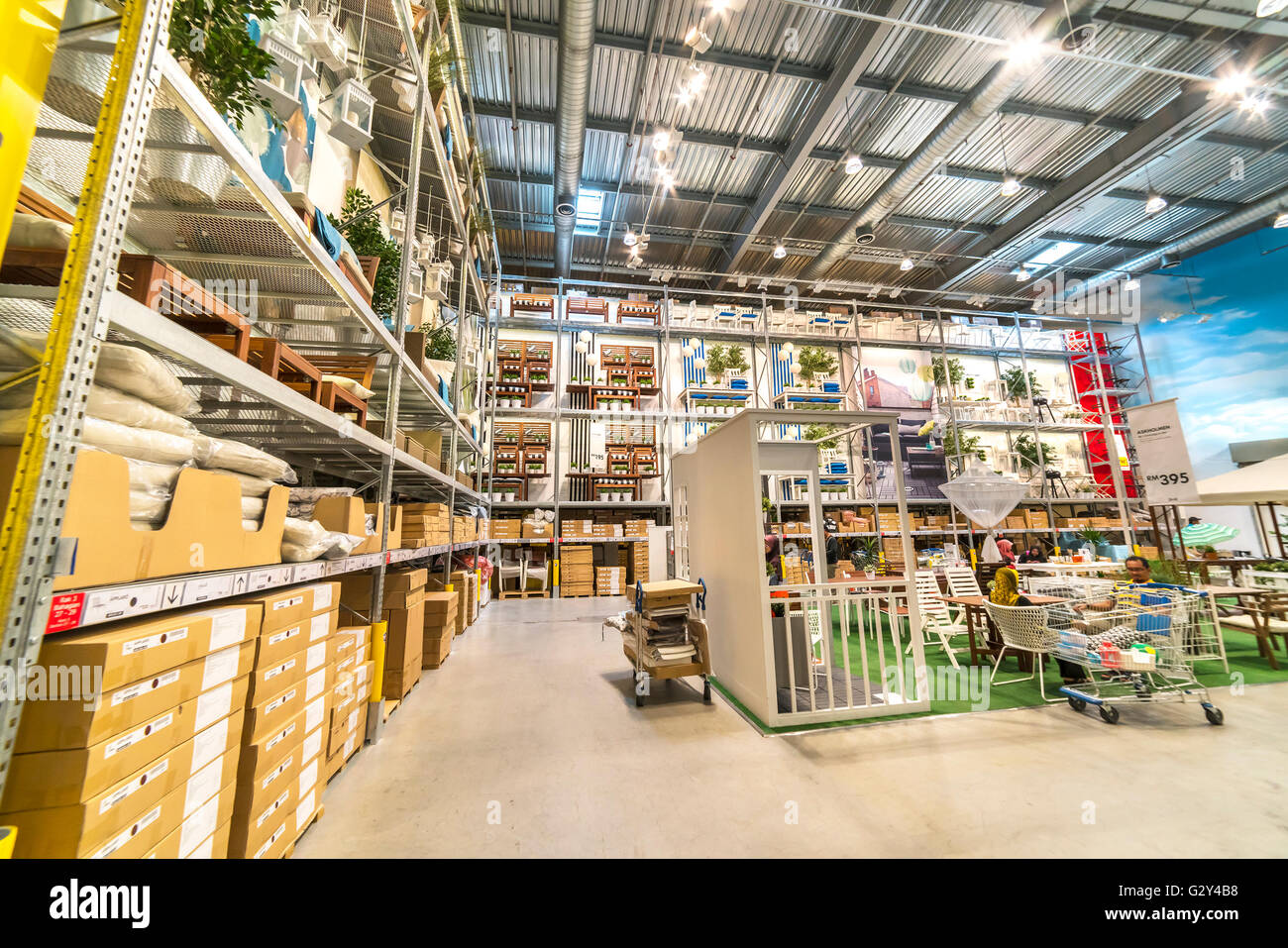 KUALA LUMPUR, MALAYSIA MAY 22, 2016 Warehouse storage in an IKEA