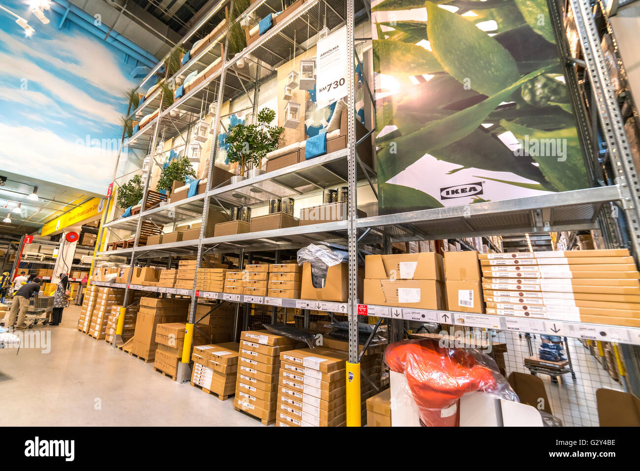 KUALA LUMPUR, MALAYSIA MAY 22, 2016 Warehouse storage in an IKEA