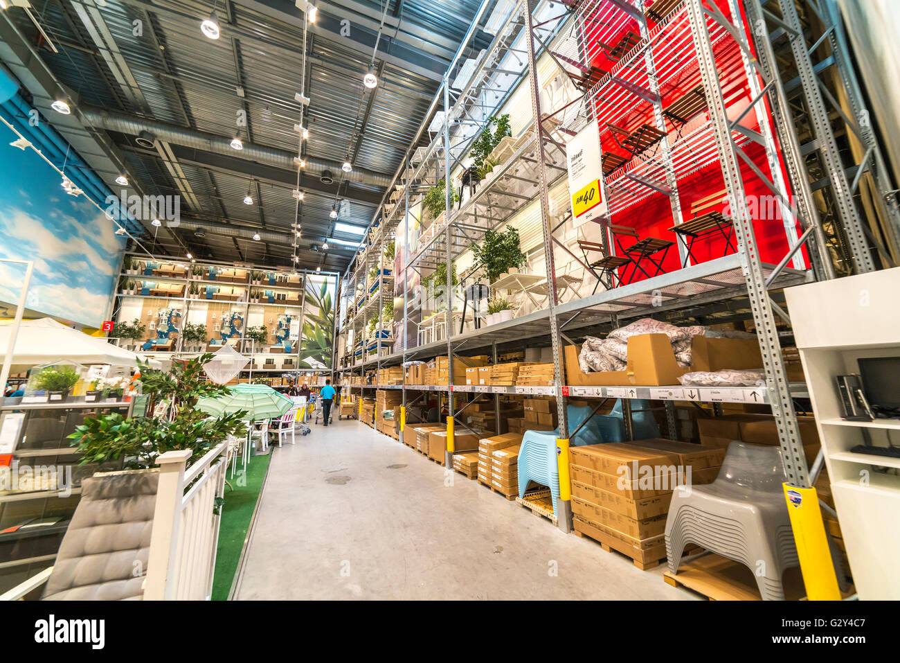 Largest distribution warehouse shelves hires stock photography and