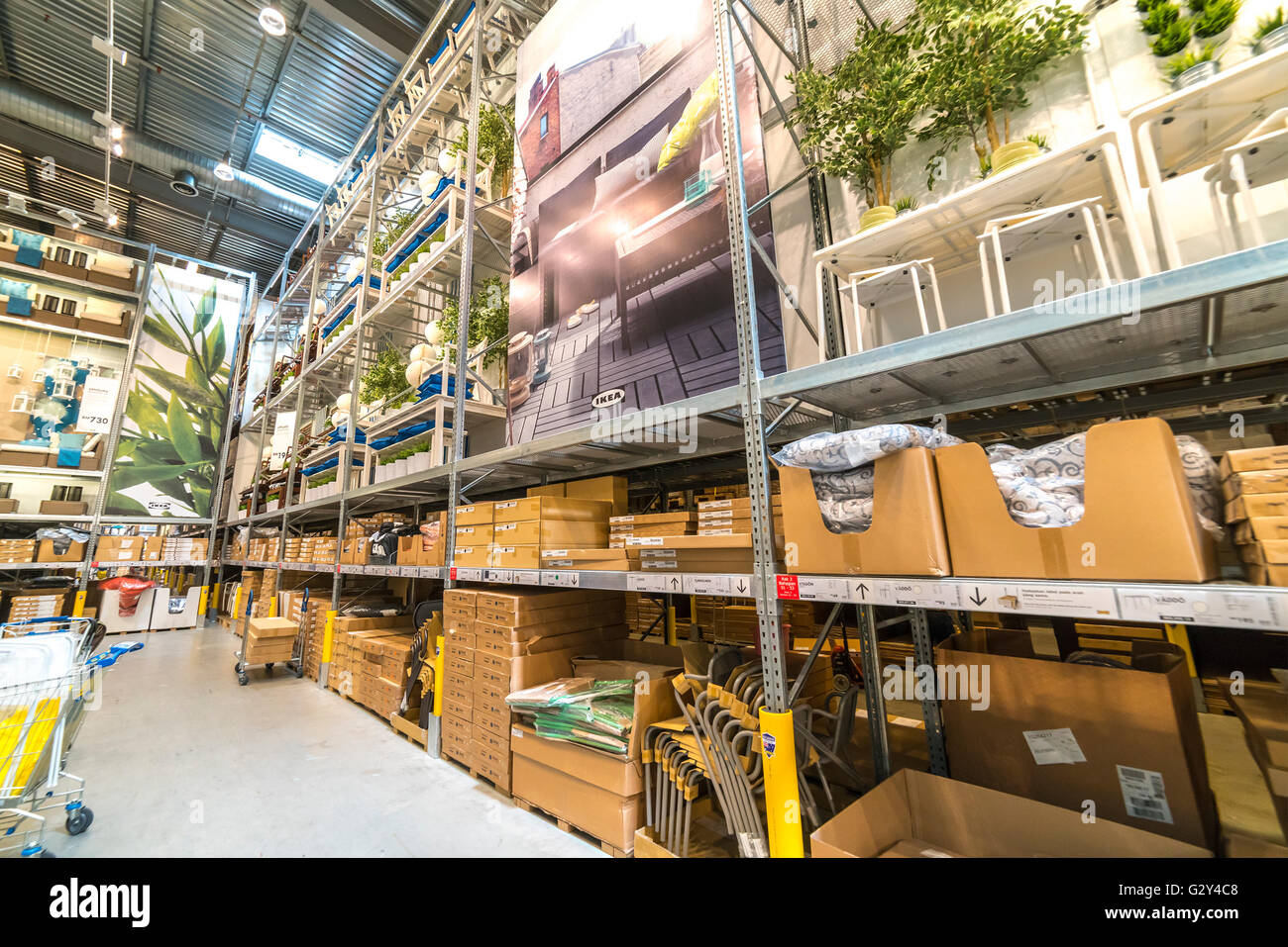 KUALA LUMPUR, MALAYSIA MAY 22, 2016 Warehouse storage in an IKEA