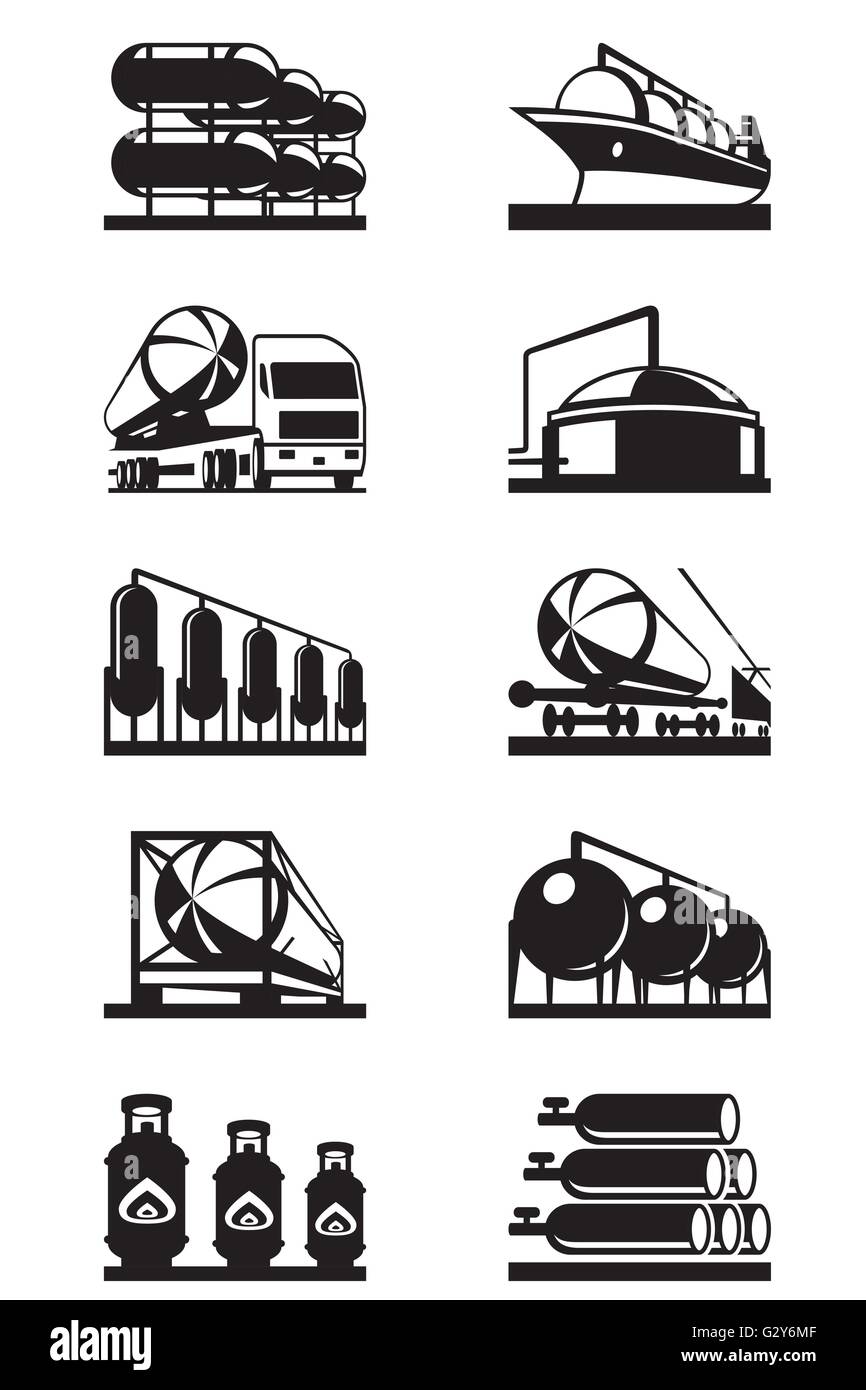 Gas tank terminals - vector illustration Stock Vector
