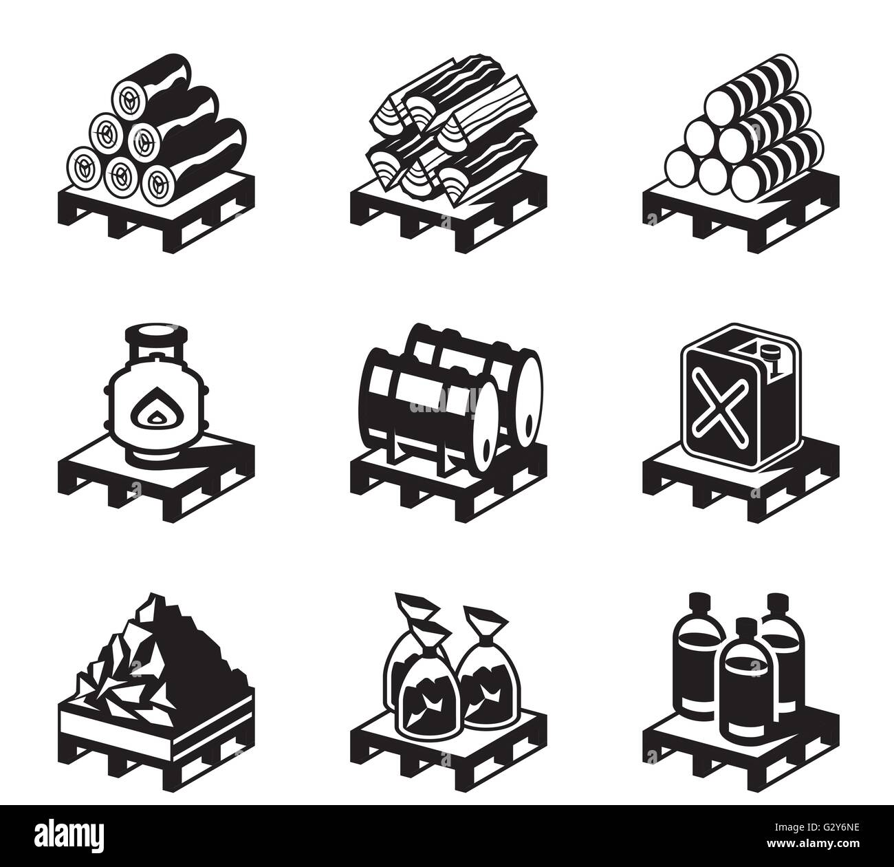 Solid fuel for domestic use - vector illustration Stock Vector