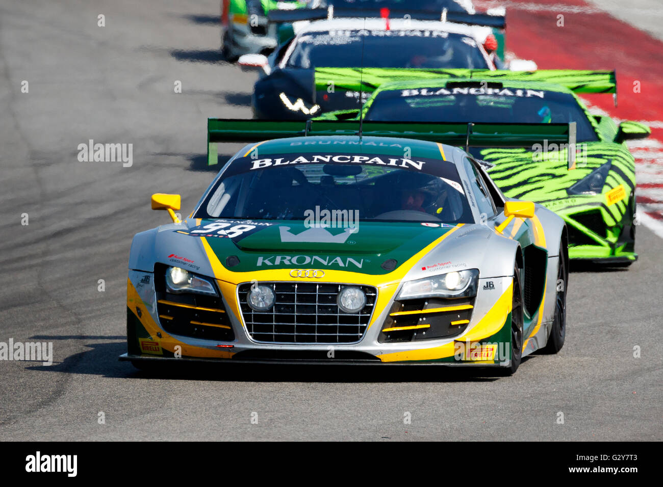 Misano Adriatico, Italy - April 10, 2016: Audi R8 Lms Ultra Of Jb  Motorsport Team, Driven By Jan Brunstedt , The Blancpain Gt Sports Club  Main Race In Misano World Circuit Stock Photo - Alamy