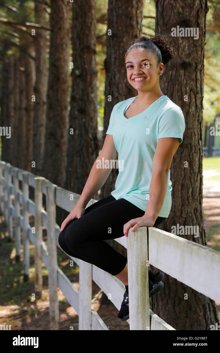 Laurie Hernandez at the Karolyi Ranch, the USA Gymnastics National Team ...