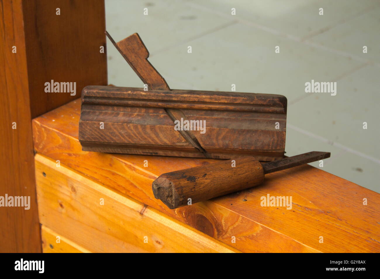 Nice old tools for Carpenter's over 100 year old plane and chisel Stock
