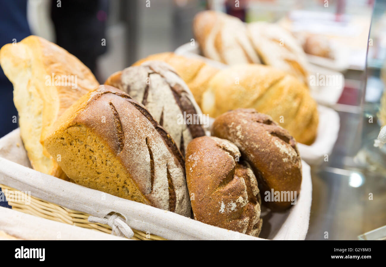 Loaves of bread on the shelf Stock Photo Alamy