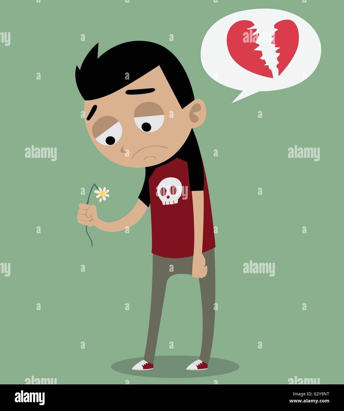 Broken heart lost love Stock Vector Images - Alamy