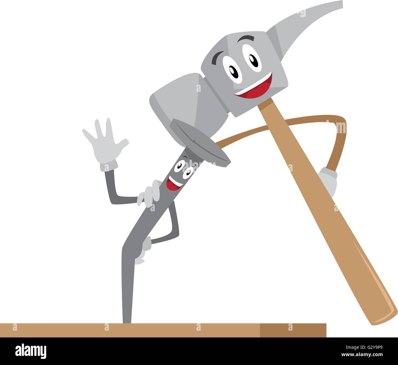 Hammer and nails cartoon Stock Vector Art \u0026 Illustration
