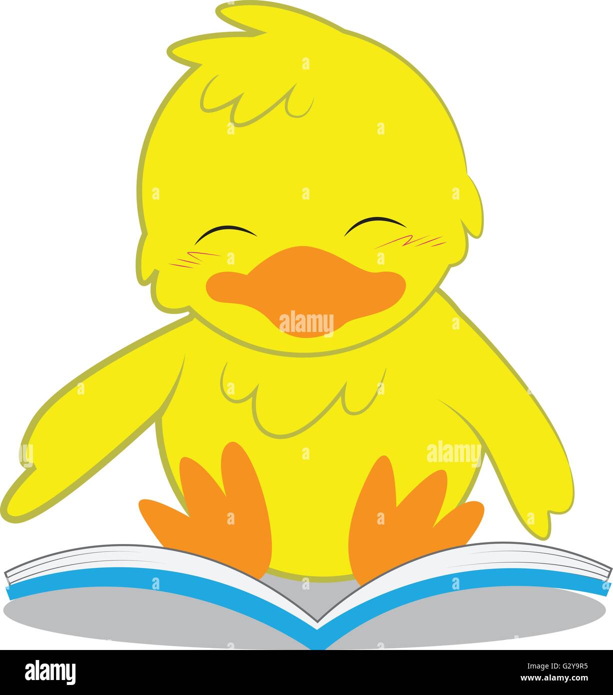 Chick reading book Stock Vector