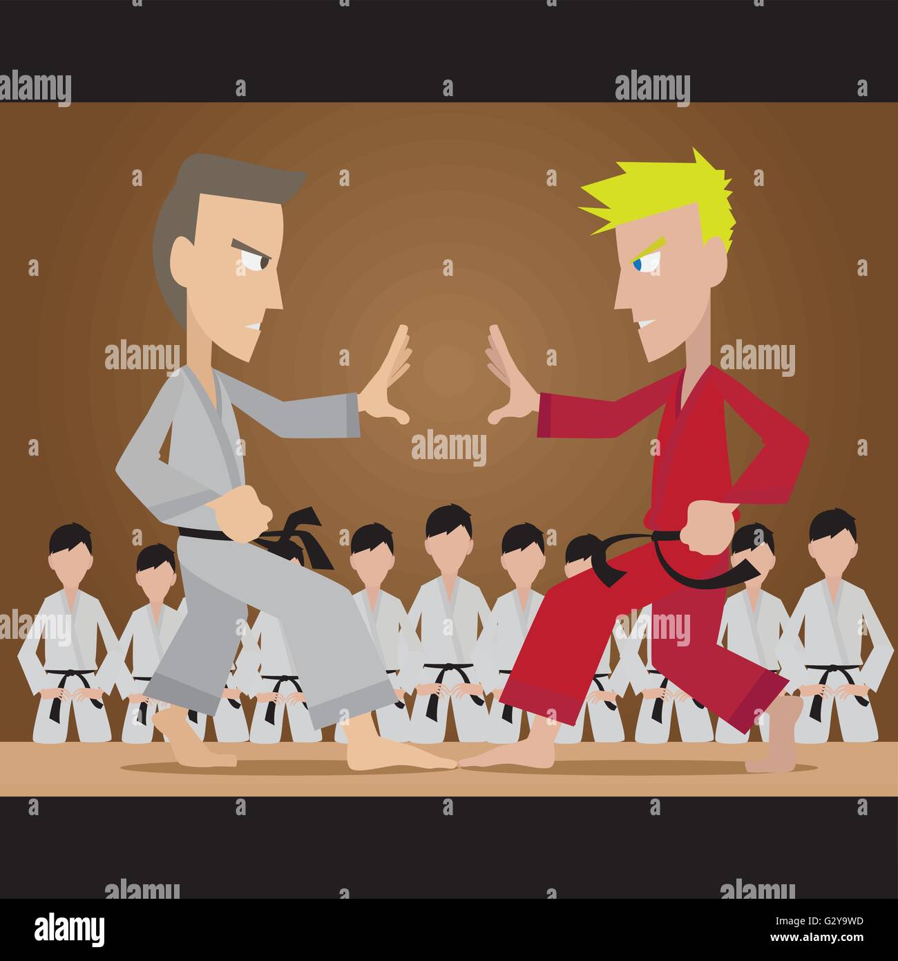 Martial art match Stock Vector