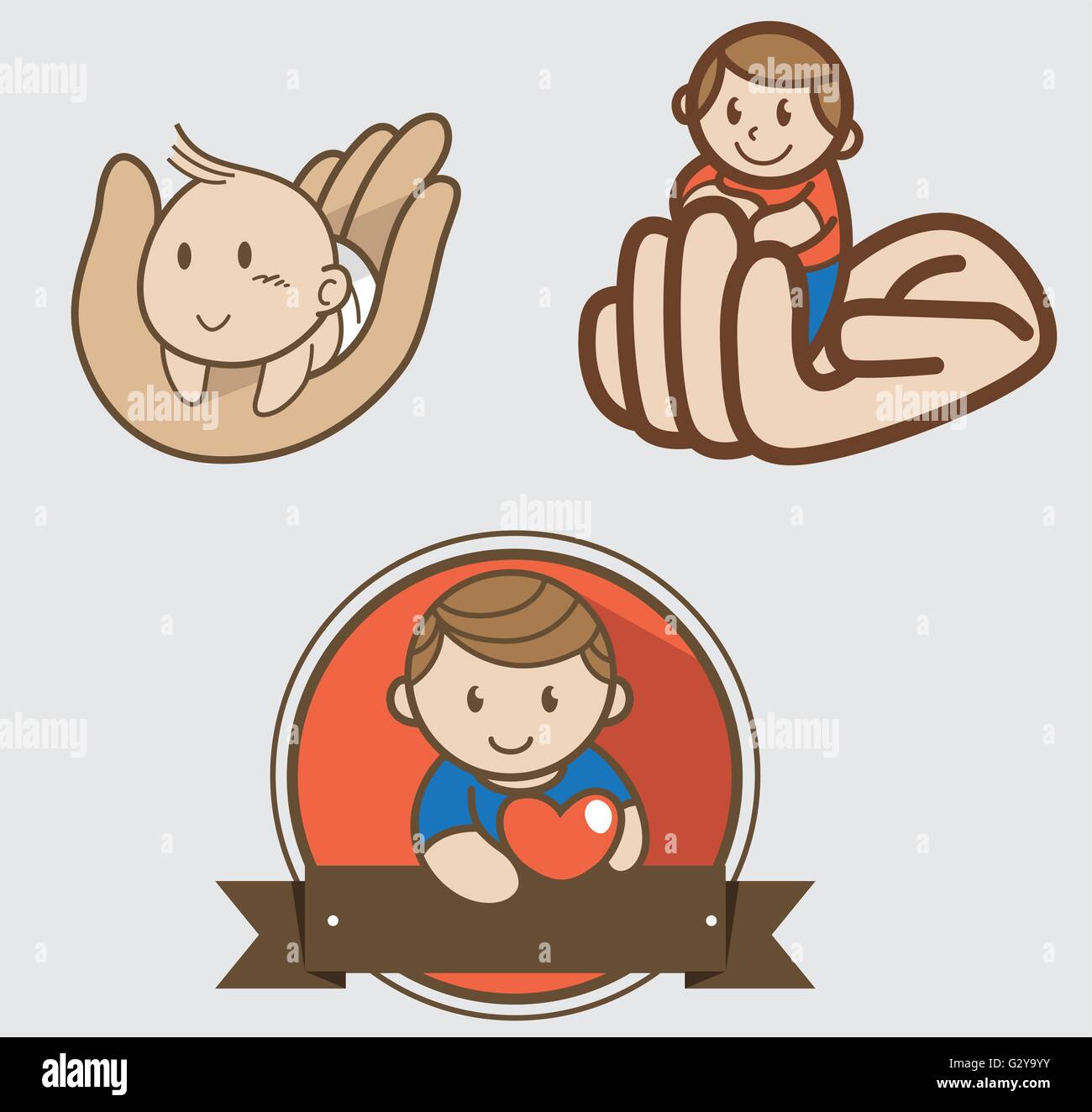 Children caring Stock Vector Images - Alamy