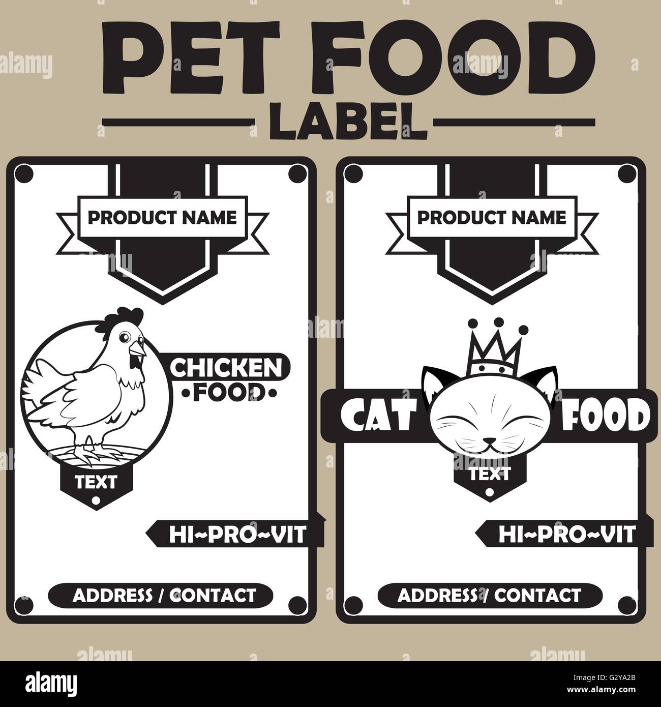 Pet food label Stock Vector