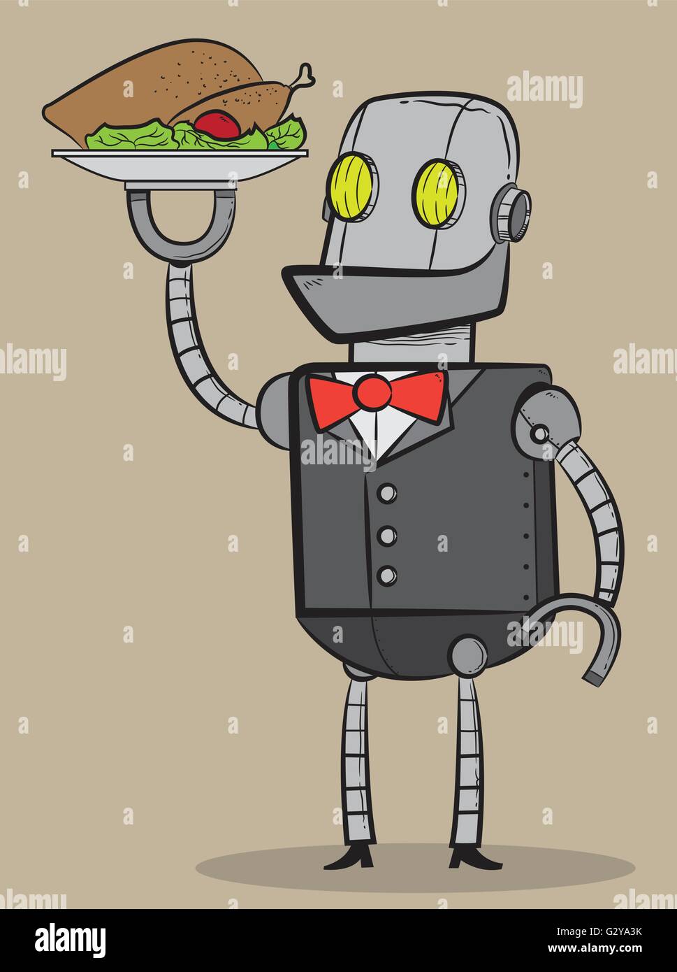 Robot waiter Stock Vector