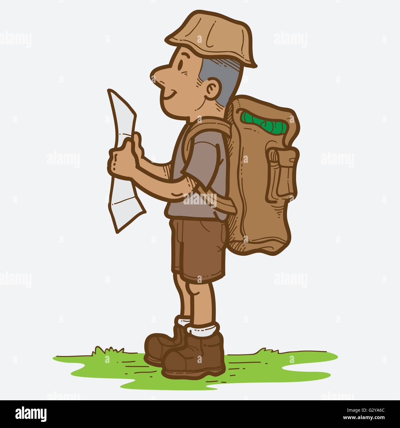 Cartoon Backpacker Stock Vector Image Art Alamy