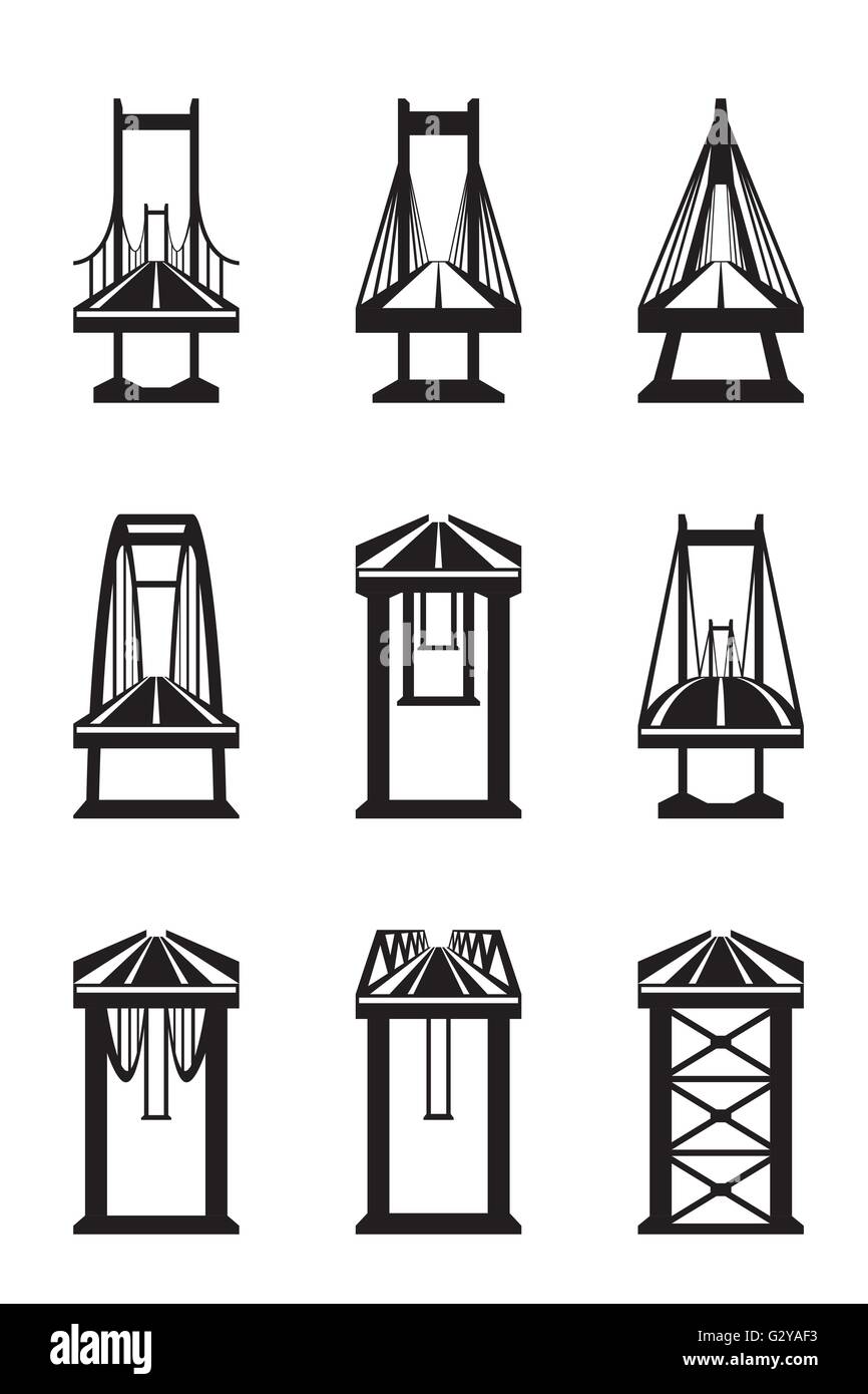 Various types of bridges - vector illustration Stock Vector Image & Art ...