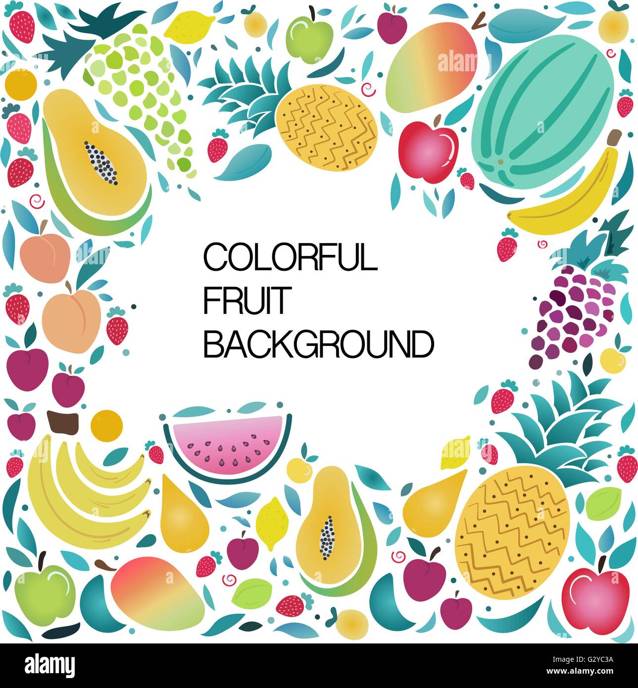 Fresh fruits papaya pineapple Stock Vector Images - Alamy