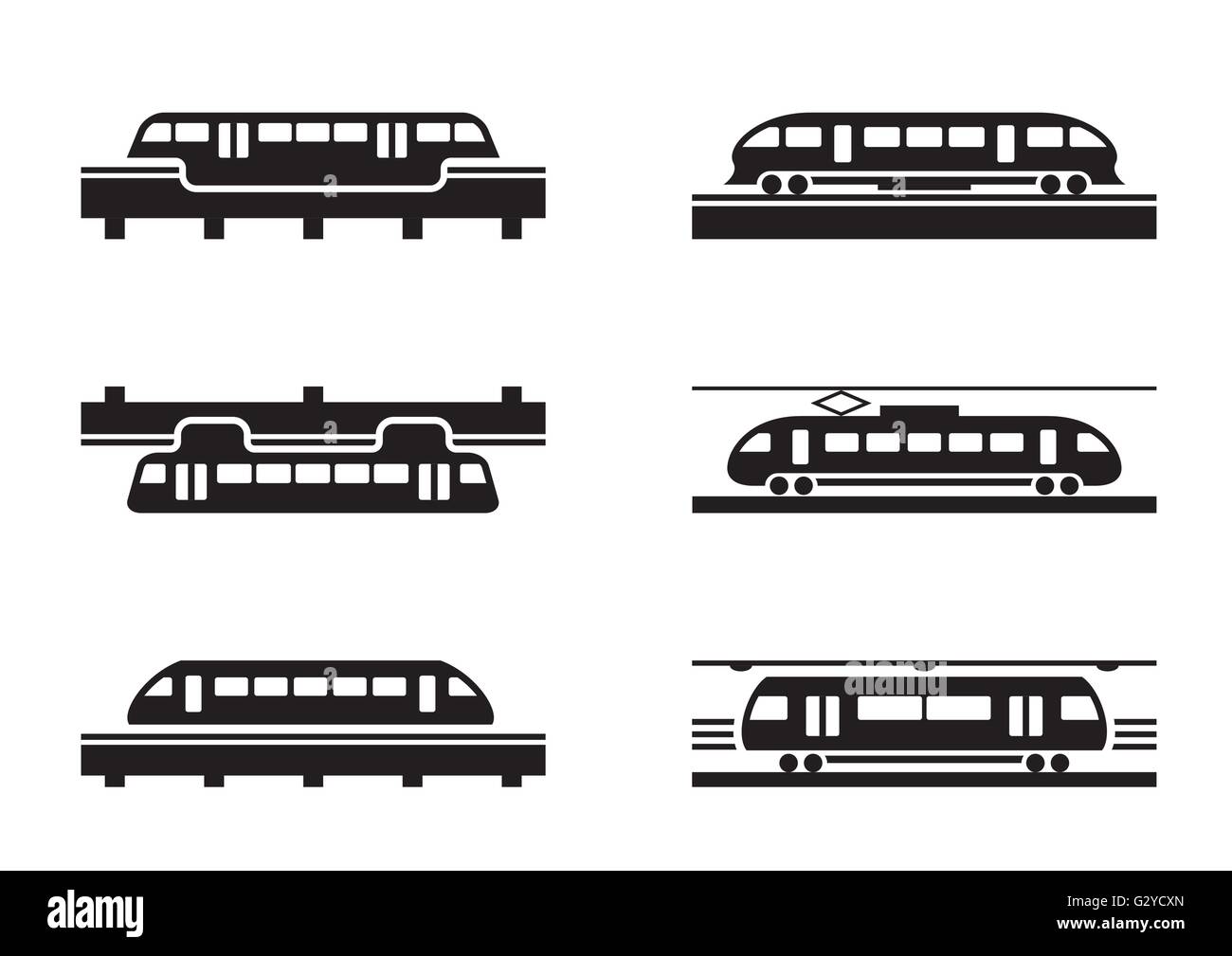 High-speed rail trains - vector illustration Stock Vector