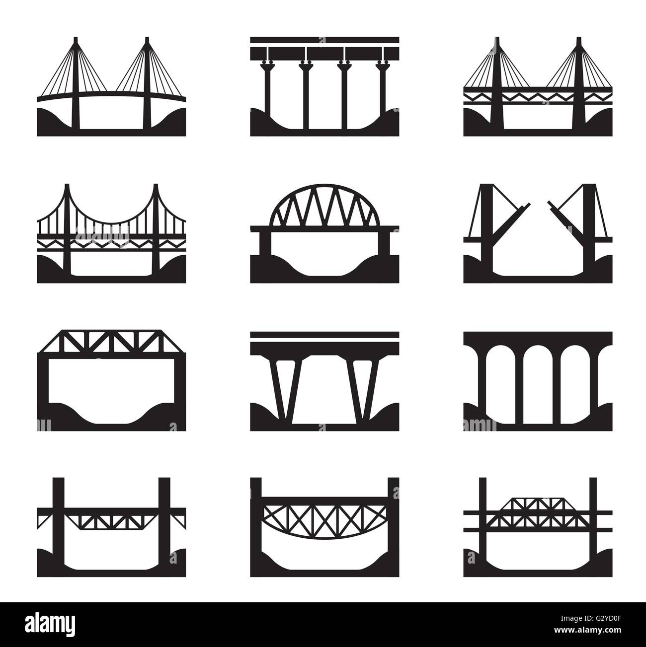 Various types of bridges vector illustration Stock Vector Image & Art