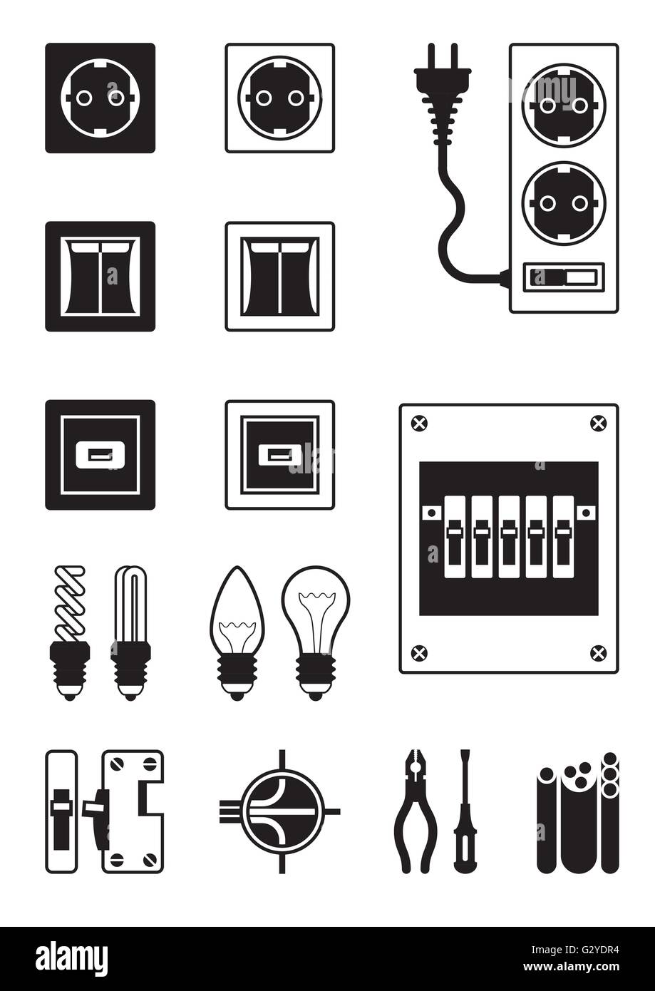 Electrical network devices - vector illustration Stock Vector