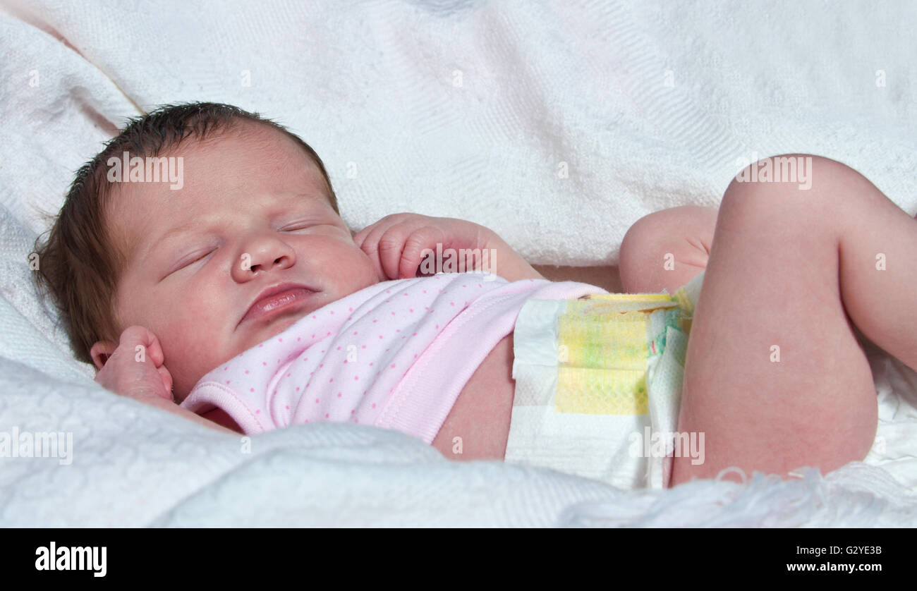 New born baby sleeping Stock Photo Alamy
