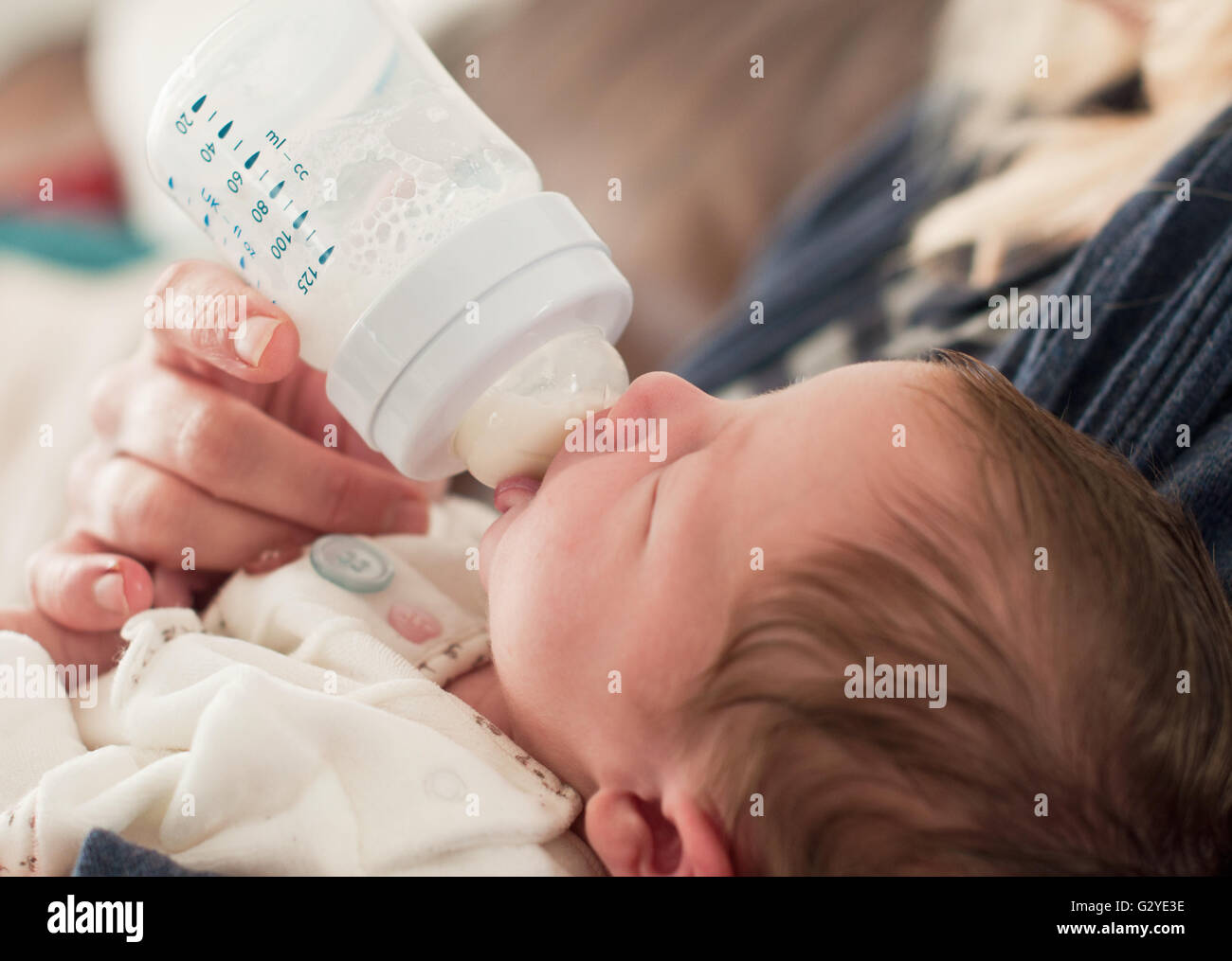 Baby being bottle fed Stock Photo Alamy