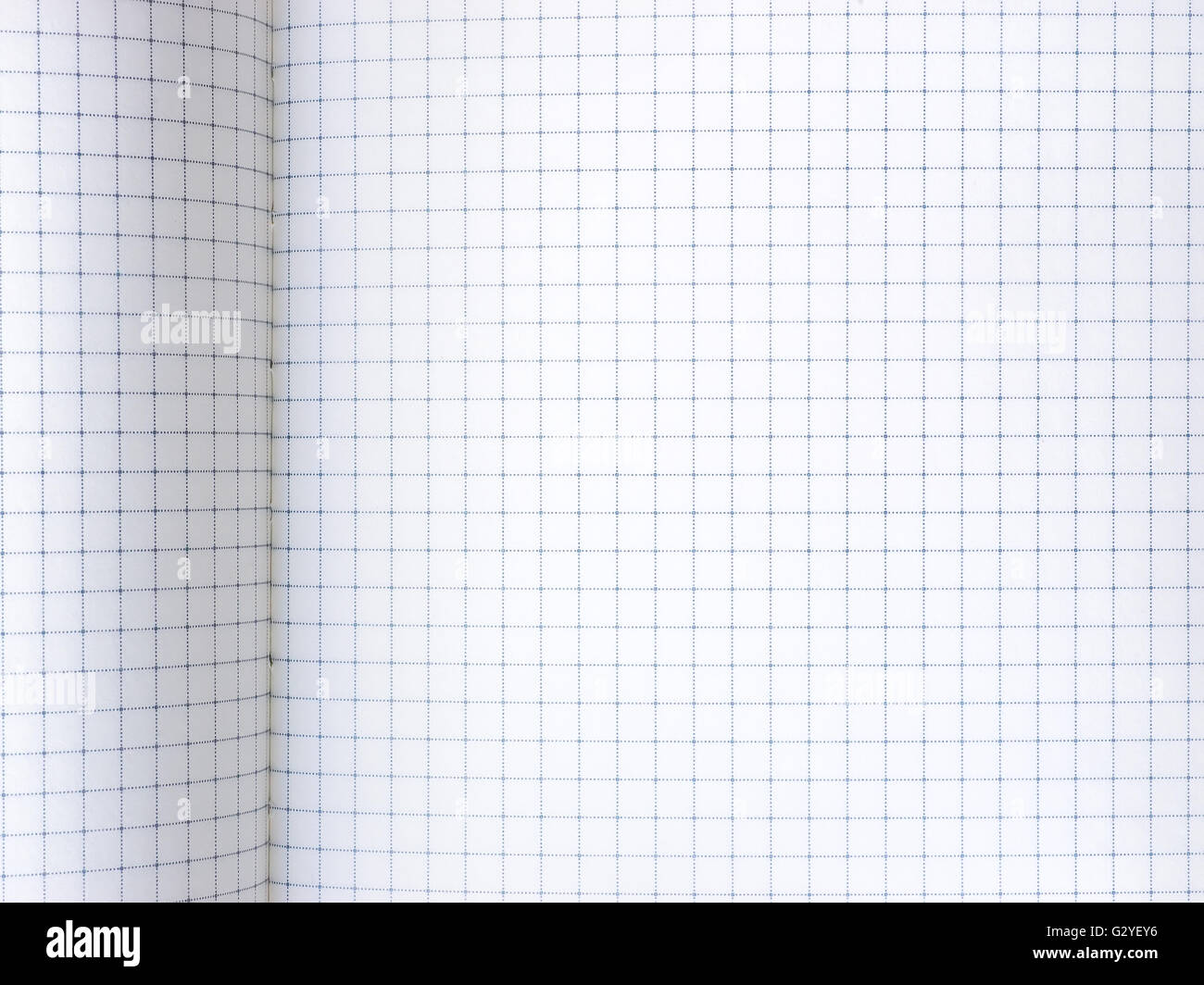 Graph paper sheet. Close-up of open notebook for background Stock Photo
