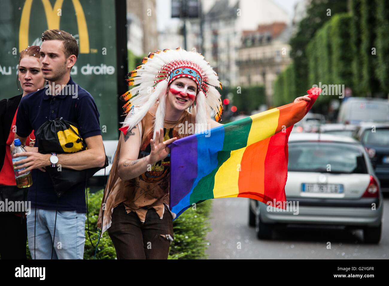 France , Rennes , Jun 04,2016  The Pride March each year brings together about 3,000 people in the streets of Rennes, Credit:  imagespic/Alamy Live News Stock Photo