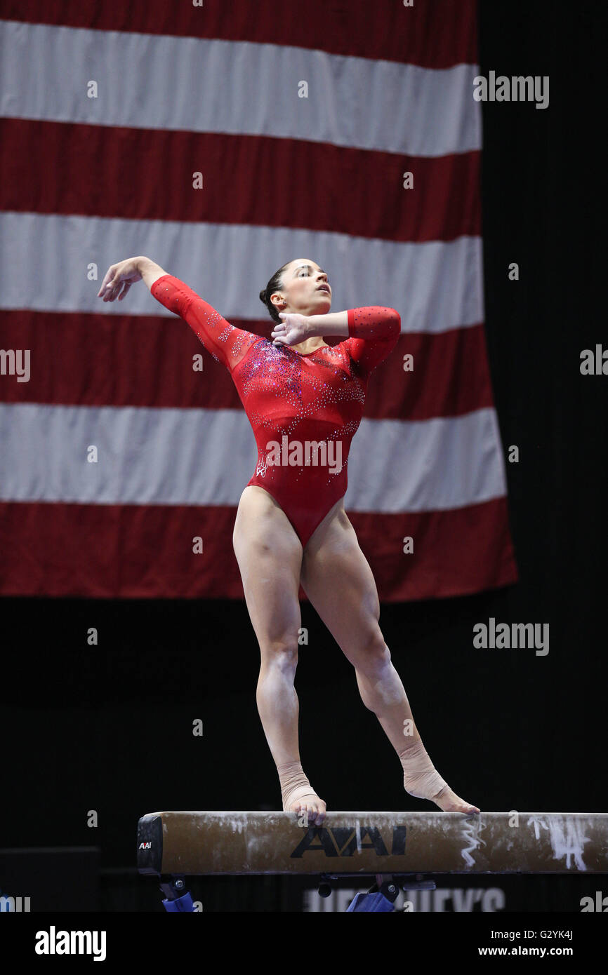Hartford, CT, USA. 4th June, 2016. Gymnast Alexandra Raisman (Brestyan ...