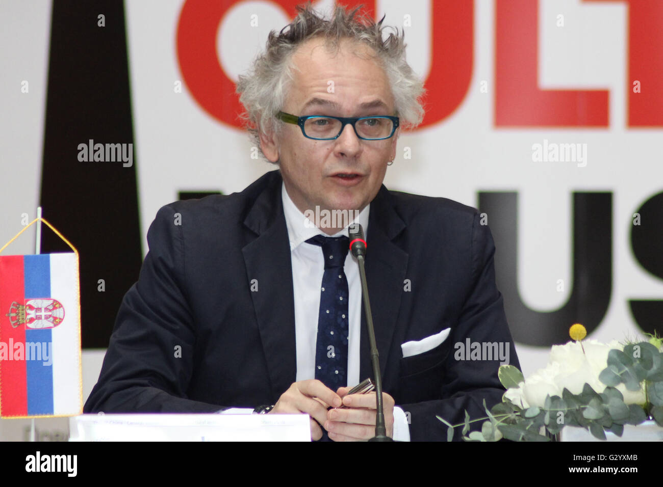 Belgrade, Serbia. 5th June, 2016. Serbian Culture Minister Ivan Tasovac ...