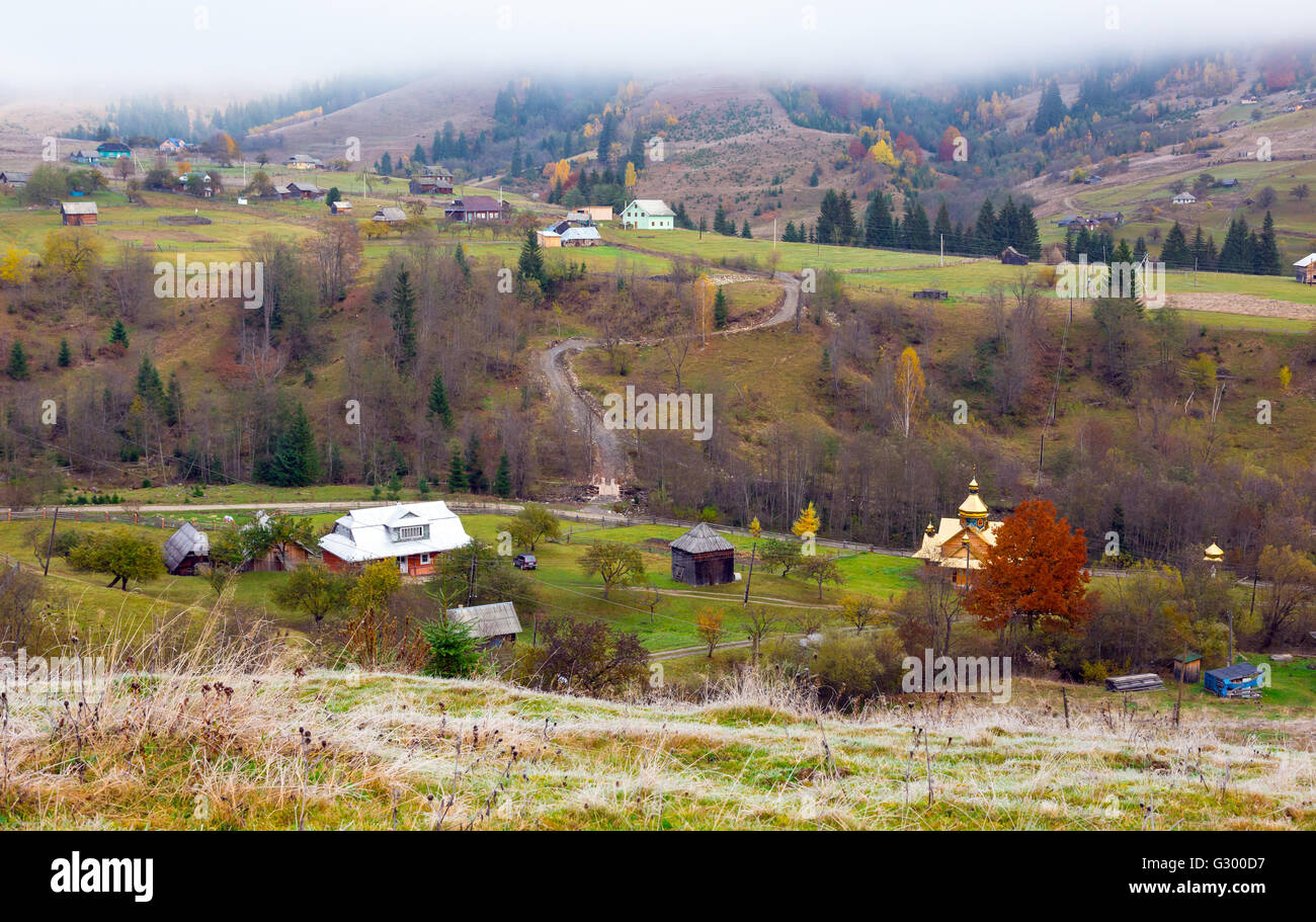 Panorama of Village in European Carpathian Mountains Stock Photo - Alamy