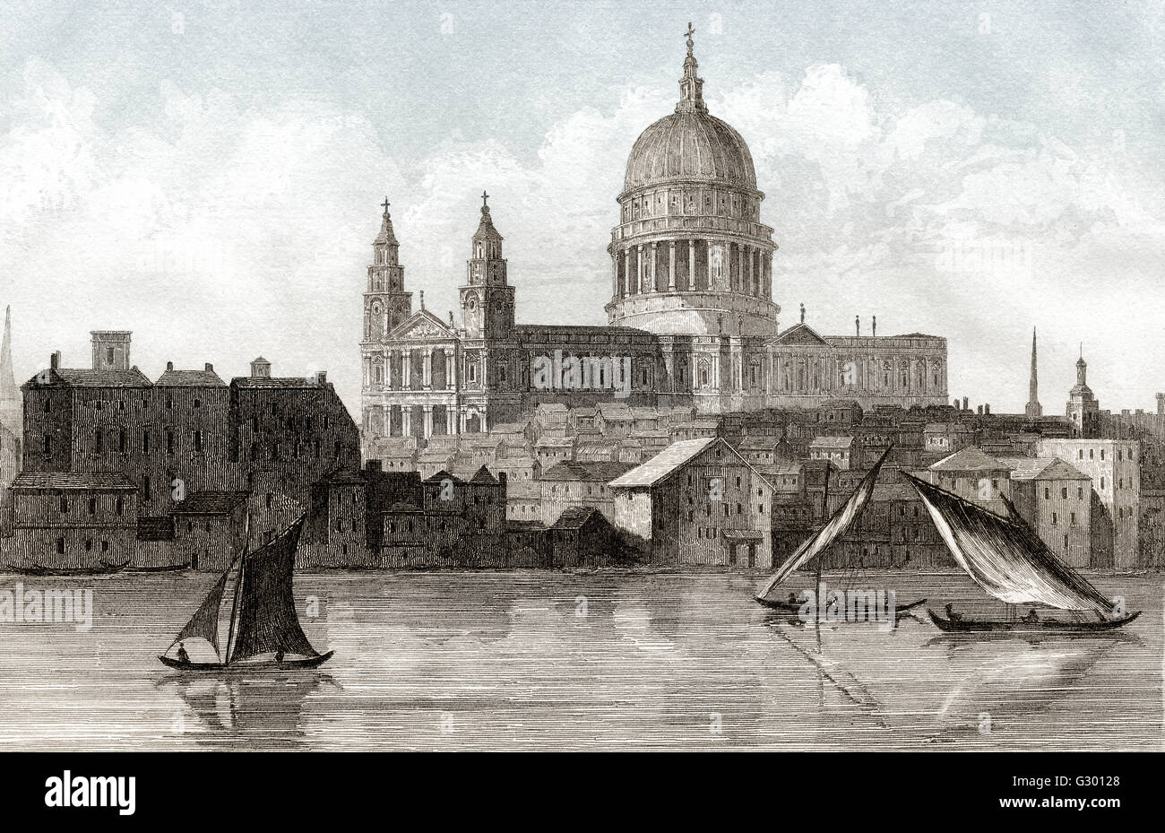View of St Paul's Cathedral, London, 18th century Stock Photo