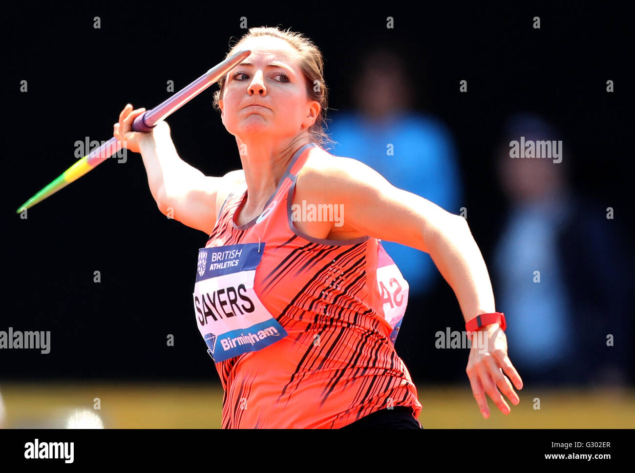 Great Britain's Goldie Sayers competes in the Womens Javelin, during