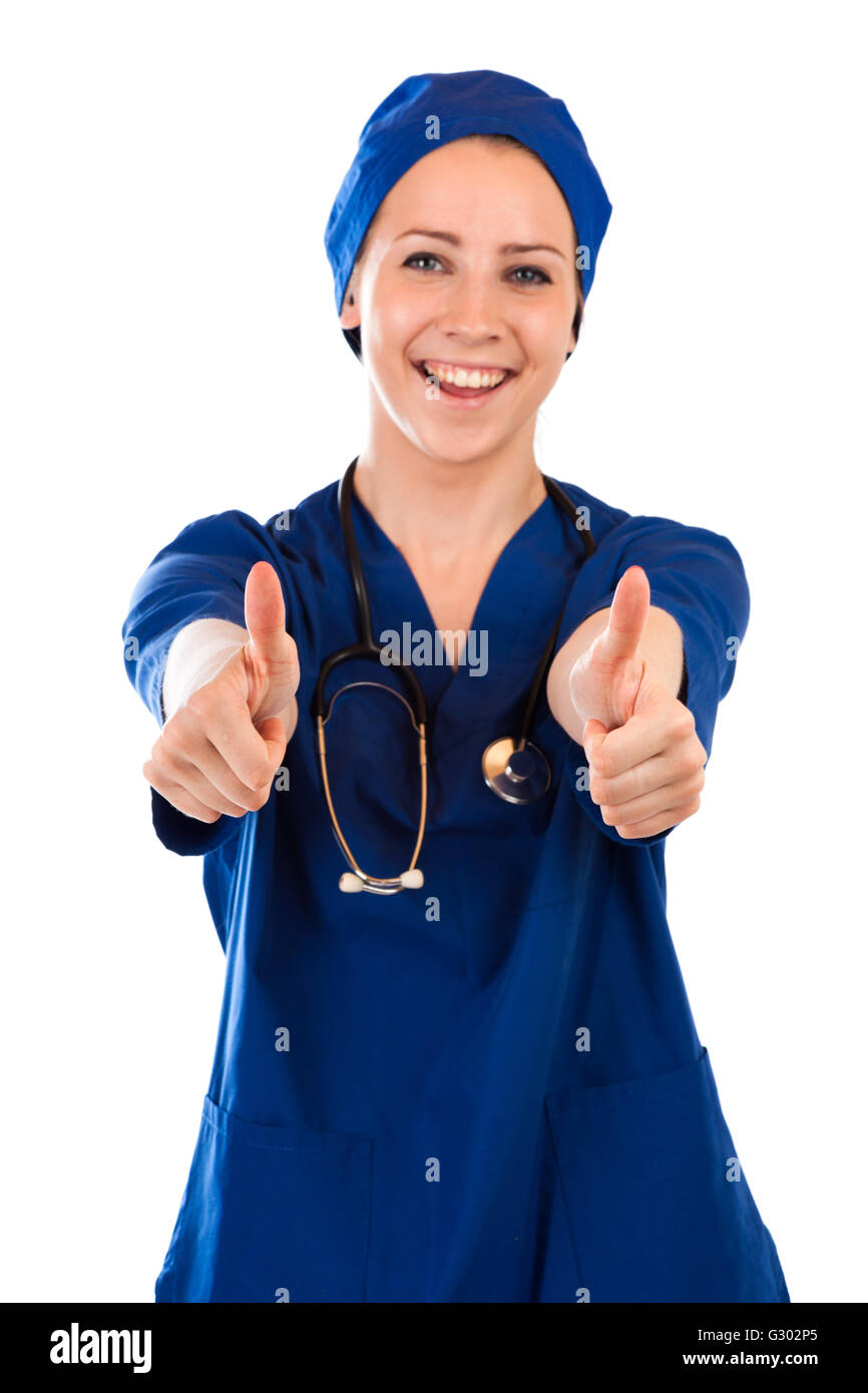 Asian blue scrubs hi-res stock photography and images - Alamy