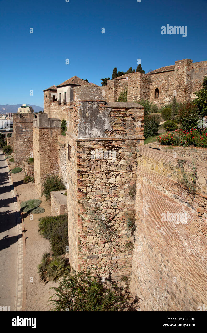 Moorish fortress of Alcazaba, Málaga, Andalucia, Spain, Europe Stock Photo