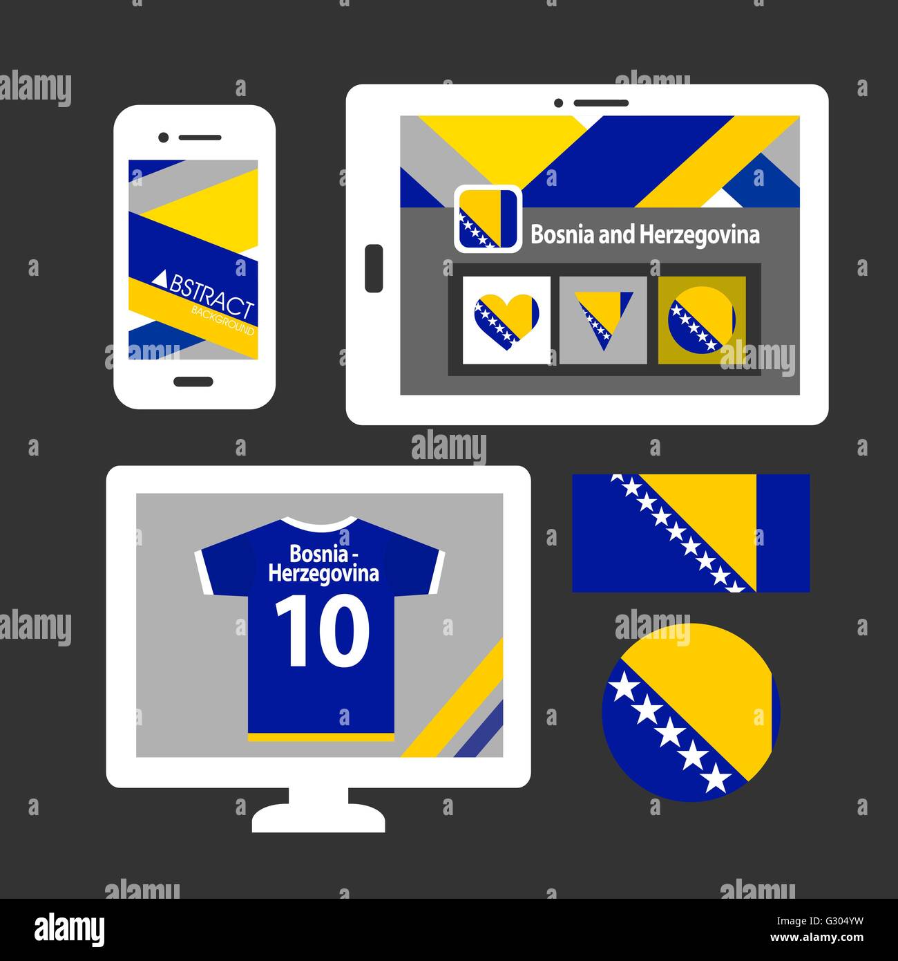 Bosnia herzegovinan flag Stock Vector Images - Alamy