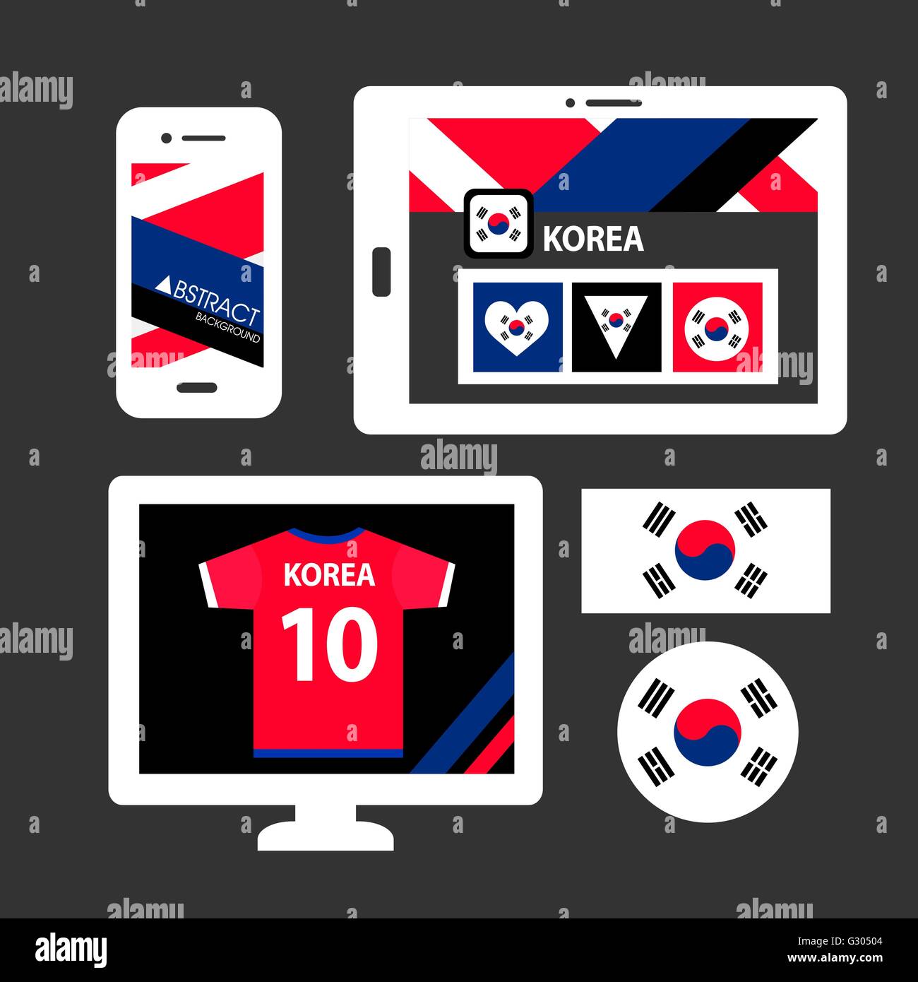 Set of Korea flag Stock Vector Image & Art Alamy