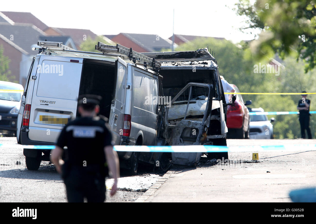 NOTE REGISTRATION PLATE PIXELATED BY THE PA PICTURE DESK Police at the ...