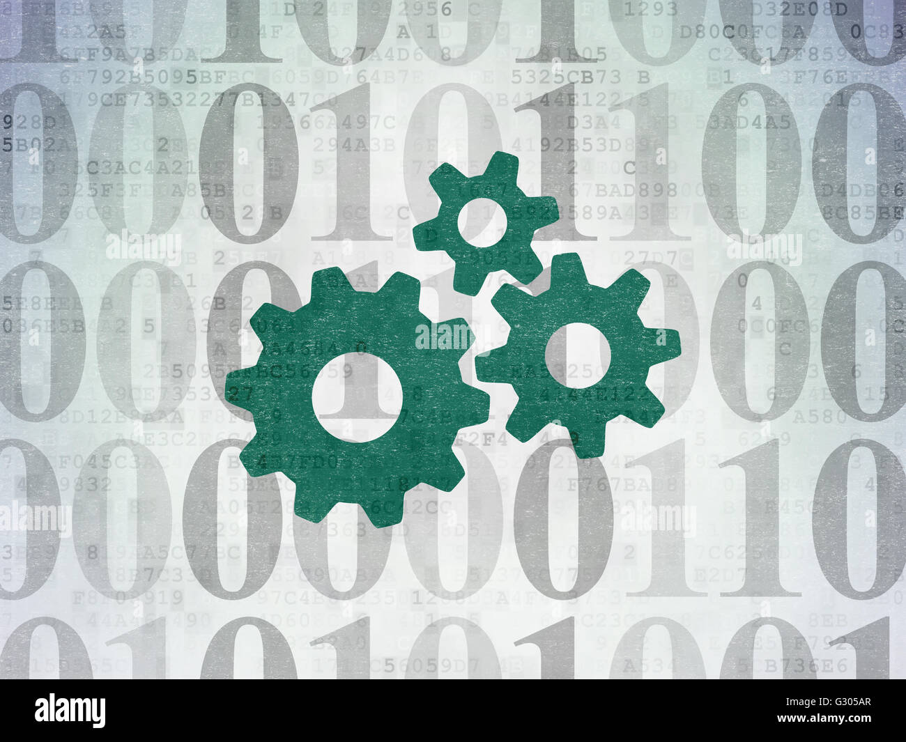 Business concept: Gears on Digital Data Paper background Stock Photo ...