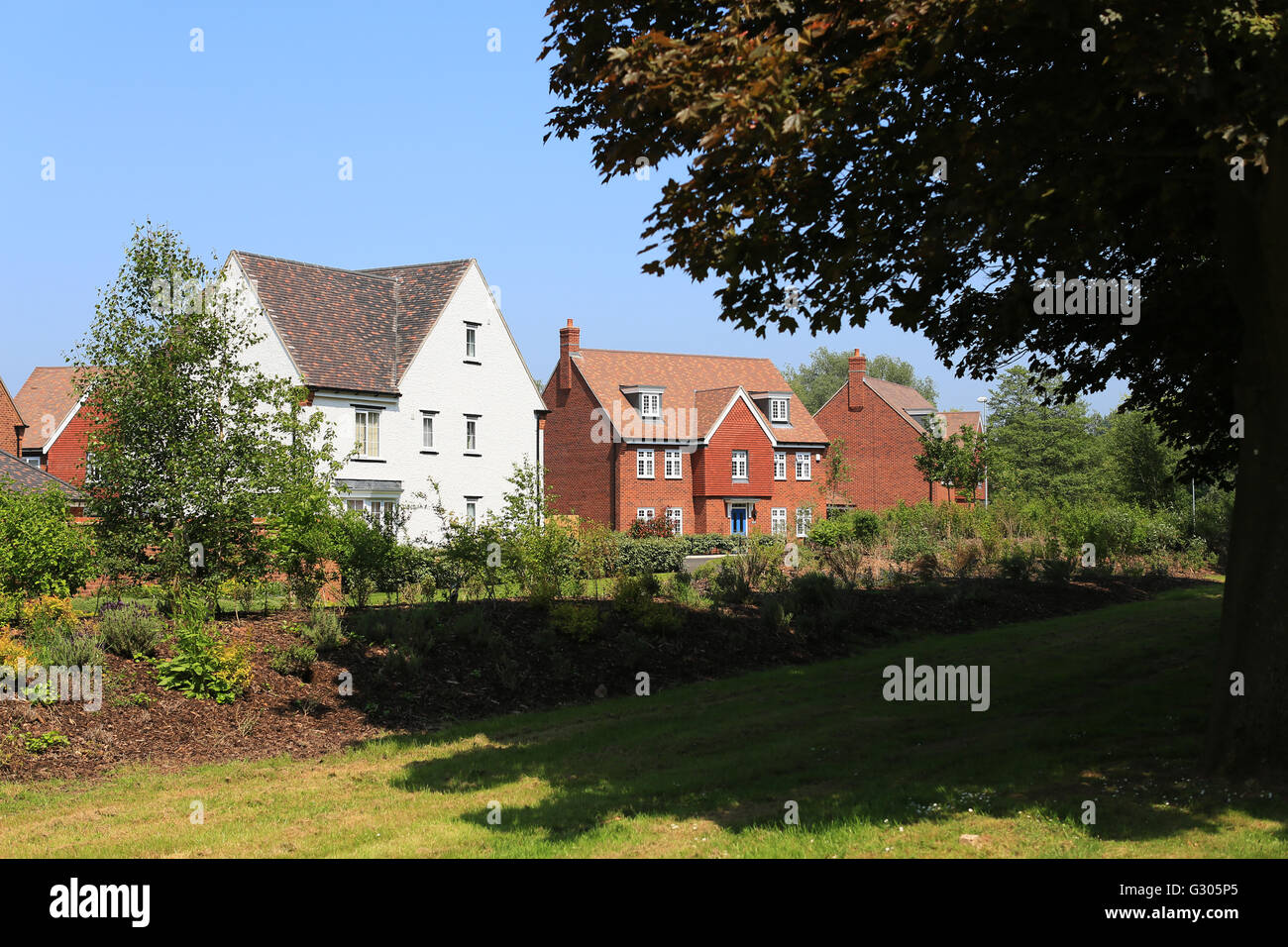 The David Wilson Wedgwood Park housing estate in Barlaston Staffordshire Stock Photo