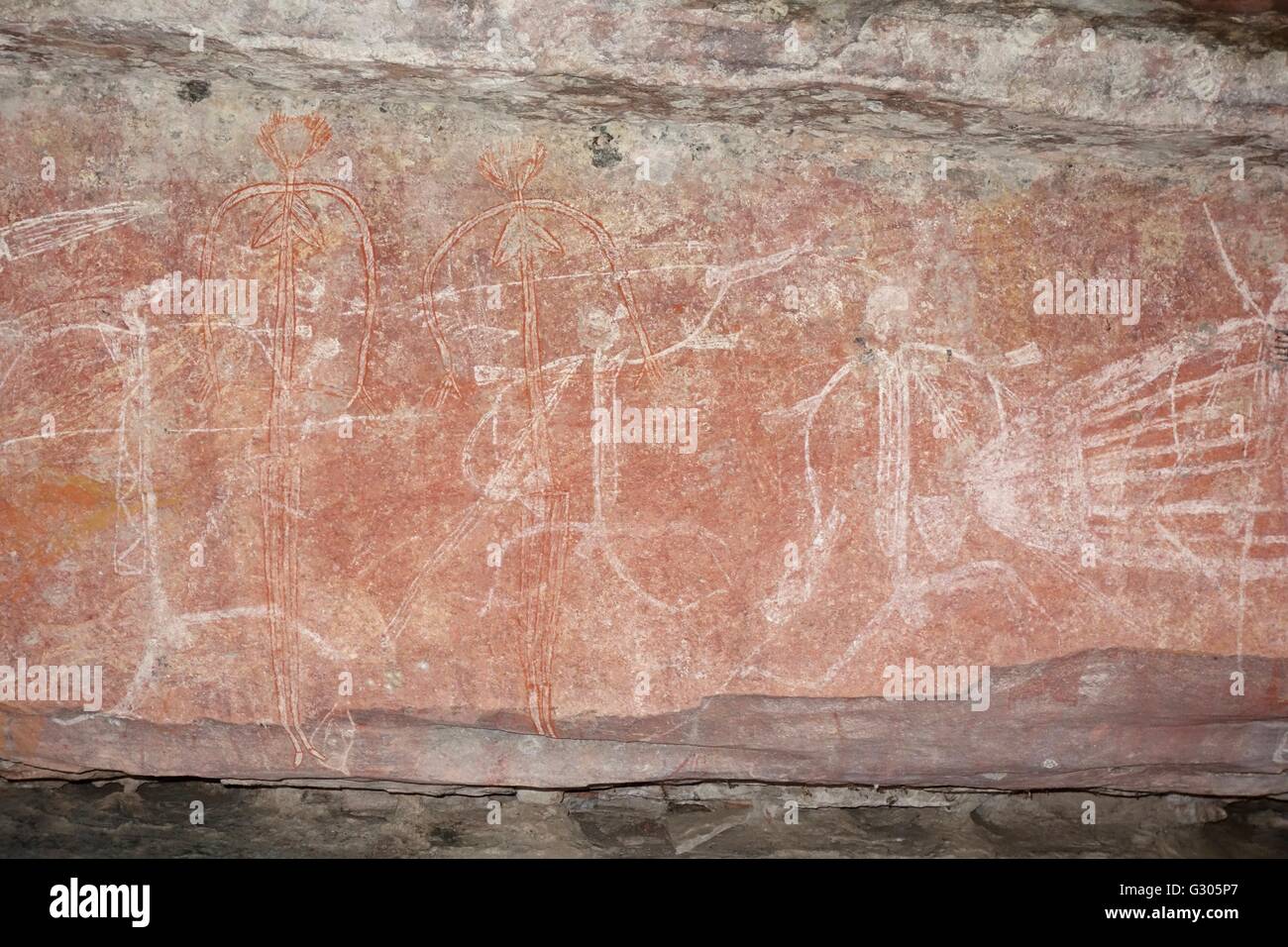 Aboriginal cave paintings at Ubirr, Kakadu National Park, Northern Territory, Australia Stock Photo