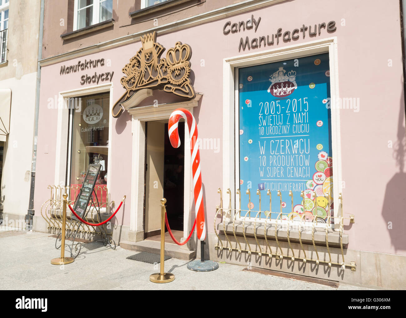 Ciuciu - sweets candy manufacturer in Gdansk, Poland - sweets are produced by hand in front of customers and is a popular attrac Stock Photo