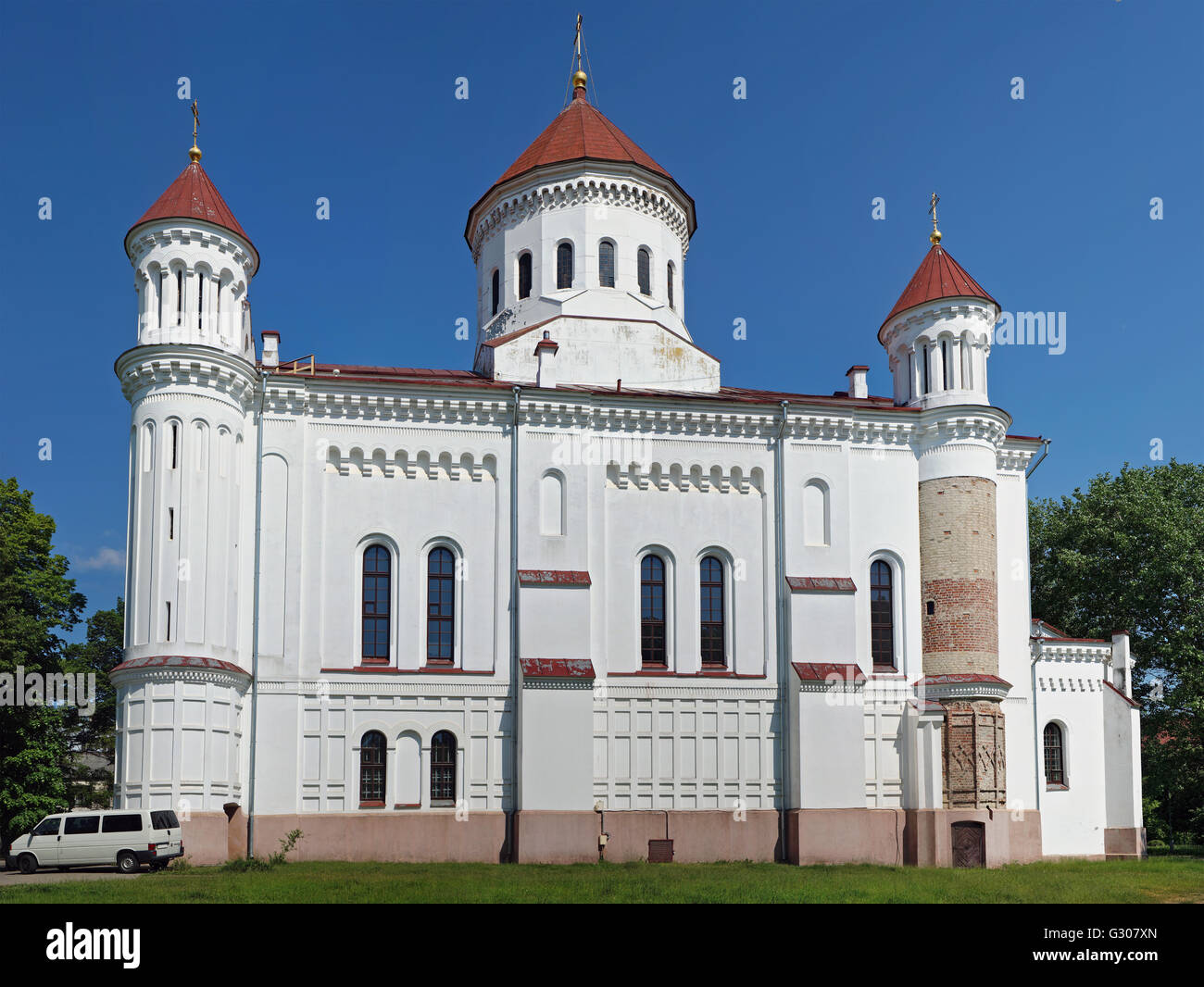 VILNIUS, LITHUANIA -MAY 29, 2016: Cathedral church of an Assumption of the Saint Virgin near Vilnia (Wavy) river. The cathedral Stock Photo