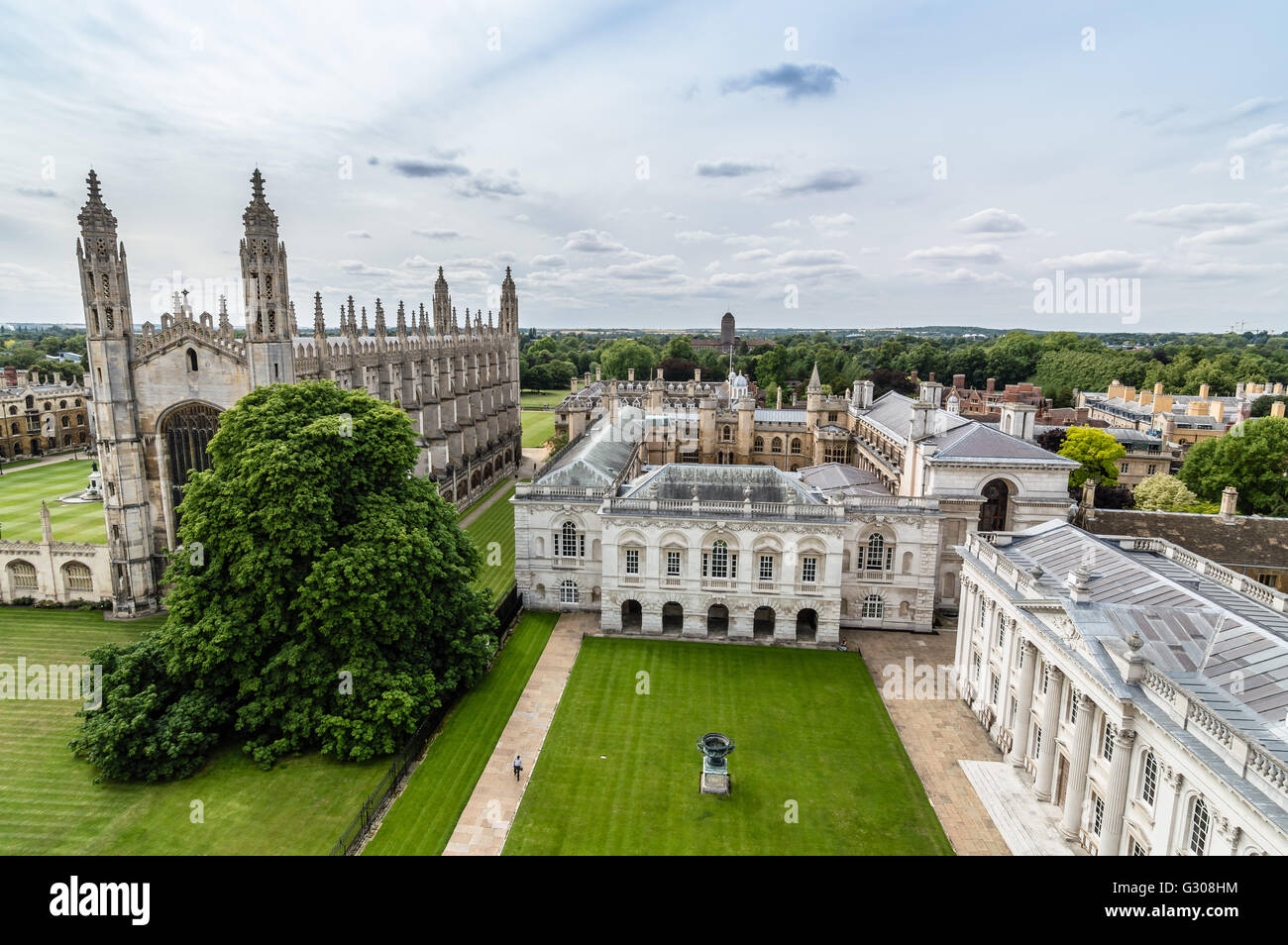 High angle view of the city of Cambridge, UK Stock Photo